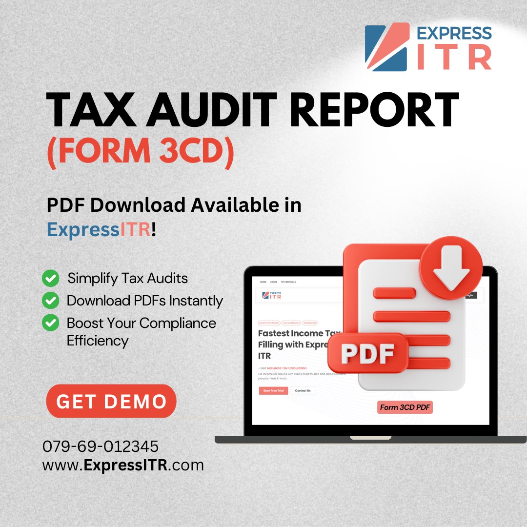 KDKSoftwares's tweet image. 📑Tax Audit Report (Form 3CD) - PDF Download Made Easy With #ExpressITR!
🔗 Get Demo: expressitr.com/app/signup
#ExpressITR #Form3CD #TaxAudit #TaxCompliance #PDFDownload #ITRFiling #TaxProfessionals #CloudBased #BulkFiling #AutoFill #AccountingSimplified #TaxTech #KDK #EasyWayKDK