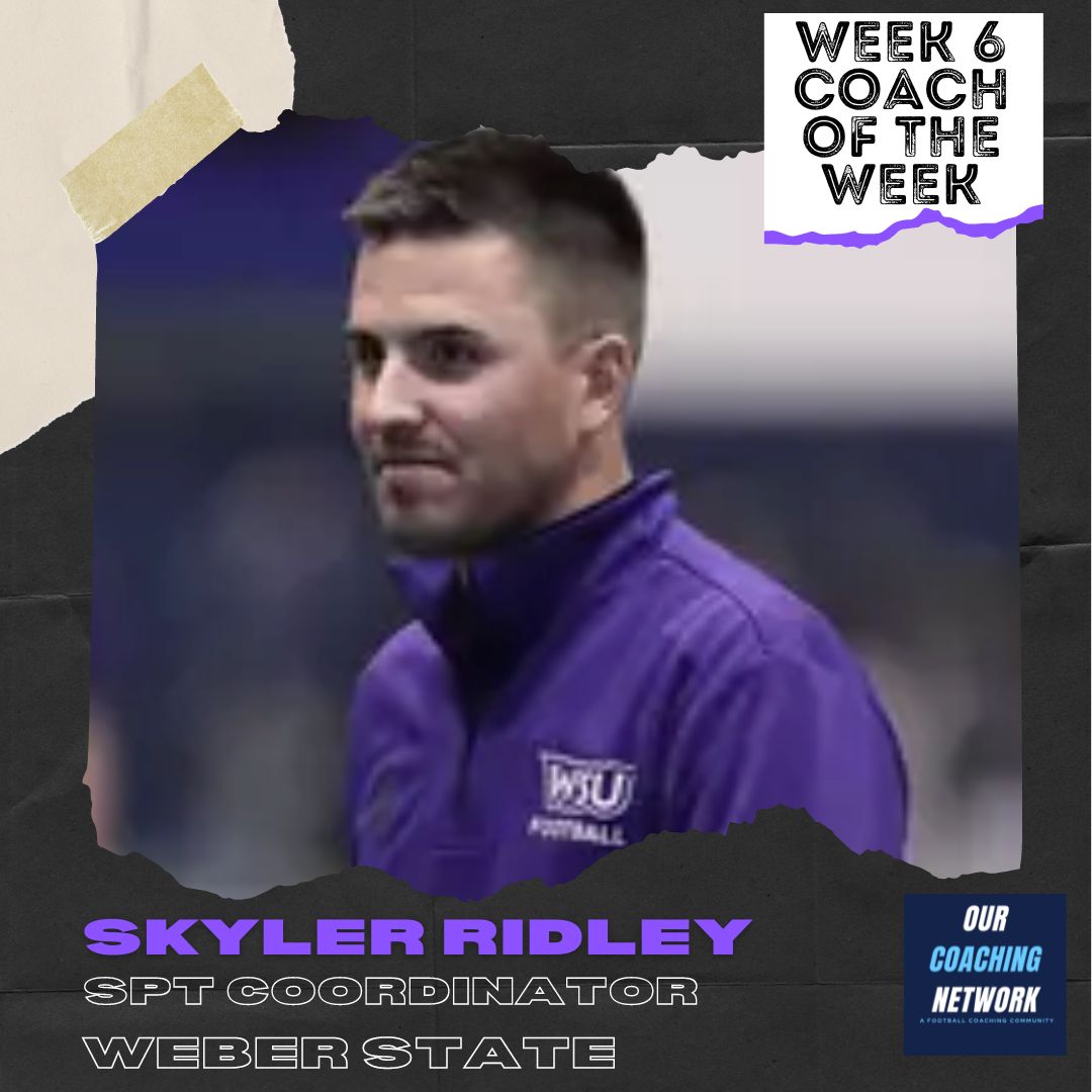Our Coaching Network | A Football Coach Community (@ourcoachingnet) on Twitter photo 🏈SPT Coordinator of the Week🏈
Following <a href="/weberstatefb/">Weber State Football</a>'s 55-48 win against #9 Montana <a href="/skyler_ridley/">Coach Ridley</a> is our FCS STC of the Week presented by <a href="/ourcitycoffee/">Our City Coffee</a>☕️
Had a 95 Yard KOR TD, avg 43 Yards/Punt , & 2/2 on FGs 👏
Coach of the Week🧵👆 🏈SPT Coordinator of the Week🏈
Following <a href="/weberstatefb/">Weber State Football</a>'s 55-48 win against #9 Montana <a href="/skyler_ridley/">Coach Ridley</a> is our FCS STC of the Week presented by <a href="/ourcitycoffee/">Our City Coffee</a>☕️
Had a 95 Yard KOR TD, avg 43 Yards/Punt , & 2/2 on FGs 👏
Coach of the Week🧵👆