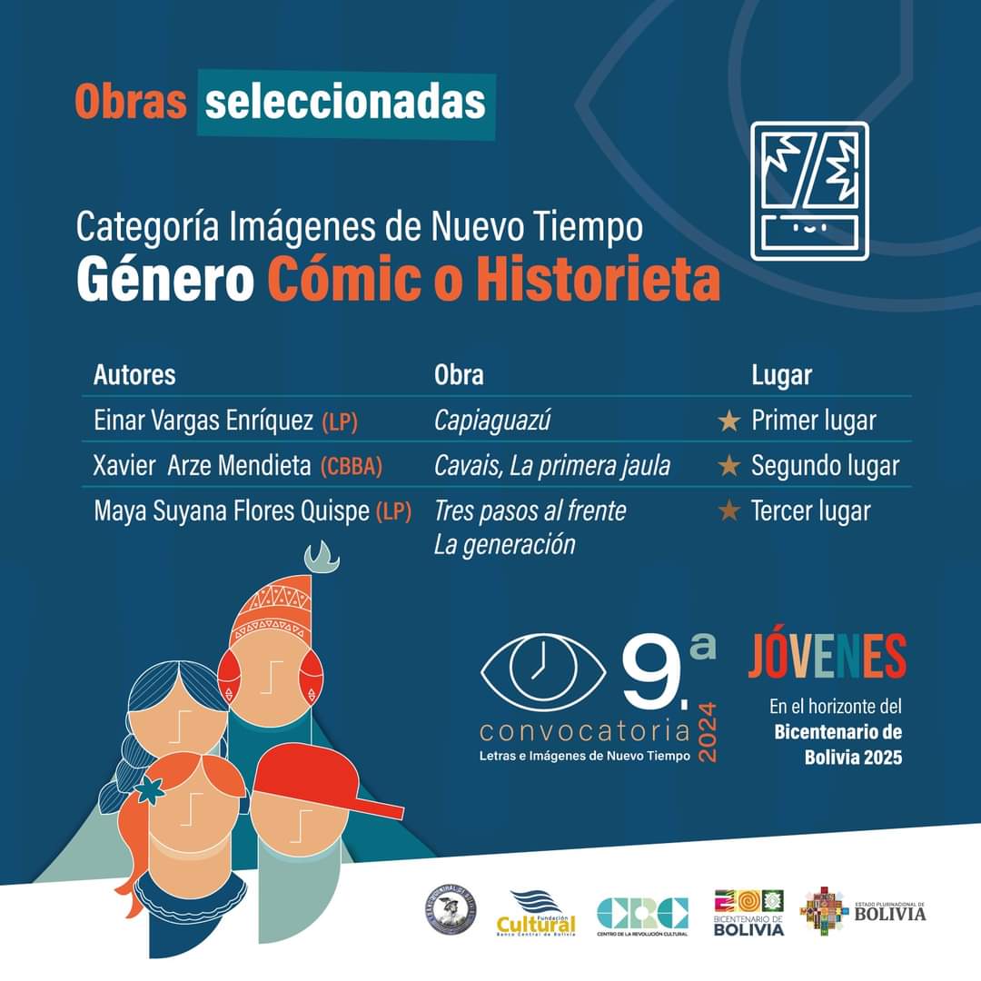 CentrodelaRevo's tweet photo. Conoce las obras seleccionadas en #Imágenes𝟗‧ª 𝐂𝐨𝐧𝐯𝐨𝐜𝐚𝐭𝐨𝐫𝐢𝐚 𝐋𝐞𝐭𝐫𝐚𝐬 𝐞 𝐈𝐦𝐚́𝐠𝐞𝐧𝐞𝐬 𝐝𝐞 𝐍𝐮𝐞𝐯𝐨 𝐓𝐢𝐞𝐦𝐩𝐨: 𝐉𝐨́𝐯𝐞𝐧𝐞𝐬 𝐞𝐧 𝐞𝐥 𝐇𝐨𝐫𝐢𝐳𝐨𝐧𝐭𝐞 𝐝𝐞𝐥 𝐁𝐢𝐜𝐞𝐧𝐭𝐞𝐧𝐚𝐫𝐢𝐨 𝐝𝐞 𝐁𝐨𝐥𝐢𝐯𝐢𝐚 𝟐𝟎𝟐𝟓.

#6AñosCRC #SomosRevoluciónCultural https://t.co/Au9f51IBR3