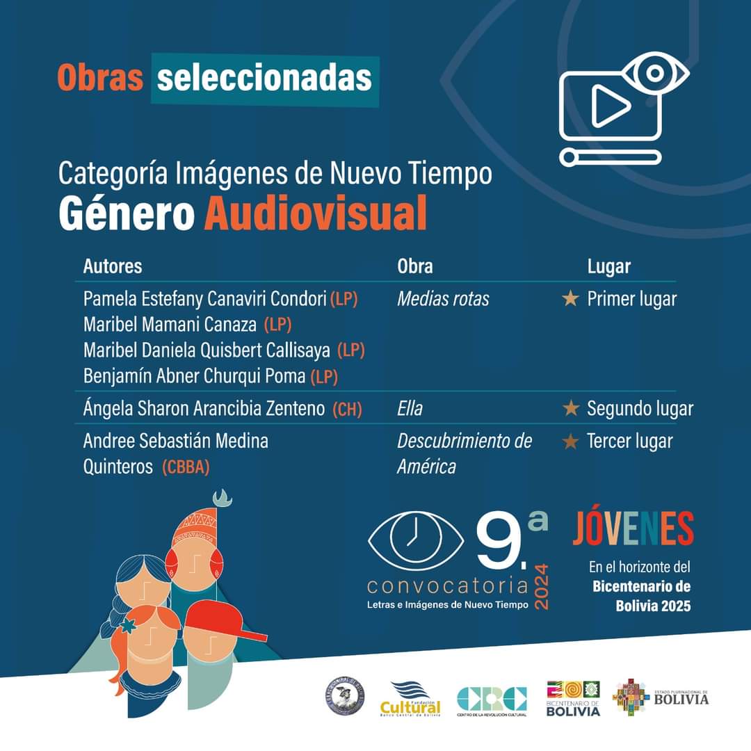 CentrodelaRevo's tweet photo. Conoce las obras seleccionadas en #Imágenes𝟗‧ª 𝐂𝐨𝐧𝐯𝐨𝐜𝐚𝐭𝐨𝐫𝐢𝐚 𝐋𝐞𝐭𝐫𝐚𝐬 𝐞 𝐈𝐦𝐚́𝐠𝐞𝐧𝐞𝐬 𝐝𝐞 𝐍𝐮𝐞𝐯𝐨 𝐓𝐢𝐞𝐦𝐩𝐨: 𝐉𝐨́𝐯𝐞𝐧𝐞𝐬 𝐞𝐧 𝐞𝐥 𝐇𝐨𝐫𝐢𝐳𝐨𝐧𝐭𝐞 𝐝𝐞𝐥 𝐁𝐢𝐜𝐞𝐧𝐭𝐞𝐧𝐚𝐫𝐢𝐨 𝐝𝐞 𝐁𝐨𝐥𝐢𝐯𝐢𝐚 𝟐𝟎𝟐𝟓.

#6AñosCRC #SomosRevoluciónCultural https://t.co/Au9f51IBR3