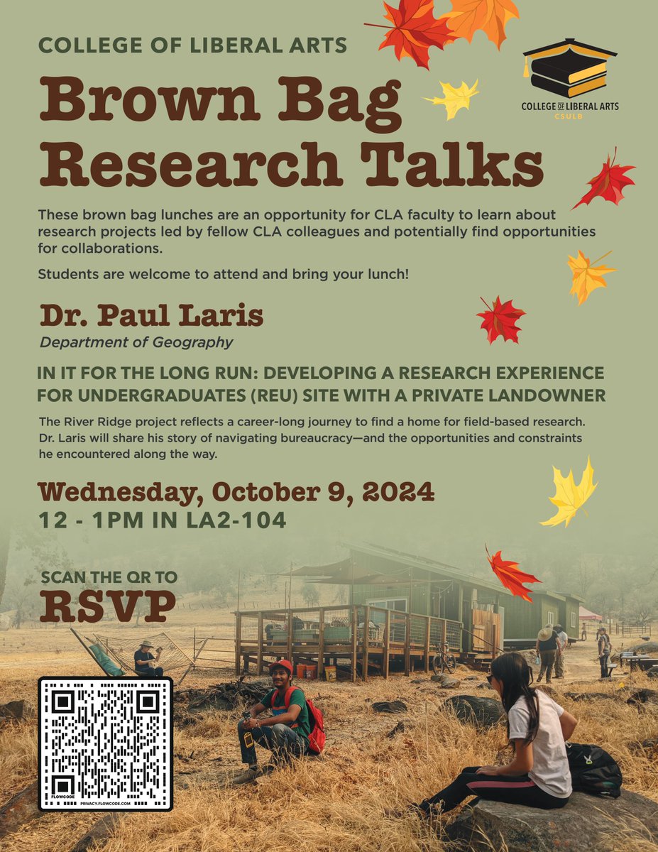CSULBGeography's tweet photo. Students! Tomorrow, Oct. 9, Dr. Paul Laris will lead a Brown Bag Research Talk about The River Ridge project. Come to LA2-104 from 12-1pm tomorrow to hear his story.
#csulbgeog #csulbgeography #csulb https://t.co/Tyy8yJpyNW