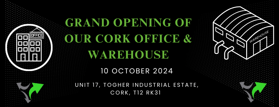 We’re thrilled to announce our expansion in Cork! Join us on Oct 10th for the grand opening of our new office &amp; warehouse! 🎉

#Facility tours
#Product demos from TAWI, Kratos, Pewag &amp; Reid Lifting
#Special offers
#Networking, food &amp; more!

Learn more:  hubs.ly/Q02Sxykb0