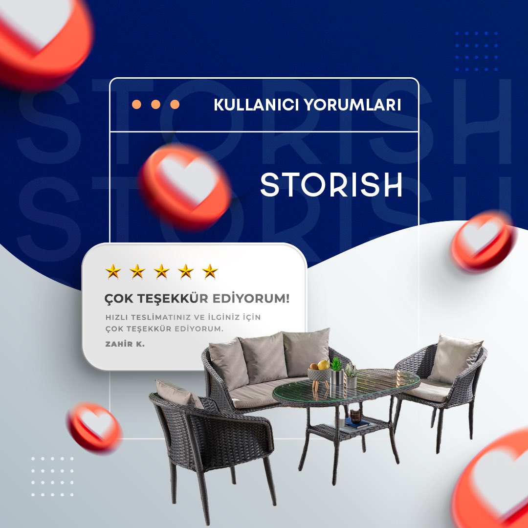storishcom's tweet image. Samimi yorumlarınız bize ilham veriyor! 💙

#Storishcom #EvimİçinAlışveriş #Berjer