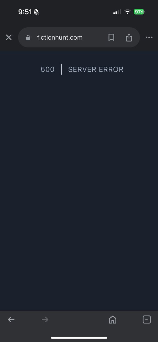 JFeuerstein95's tweet photo. @FictionHunt 
server 500 error keeps appearing for the past few weeks - I’d like to know what happened hope everything is okay https://t.co/RC30y6uWKY