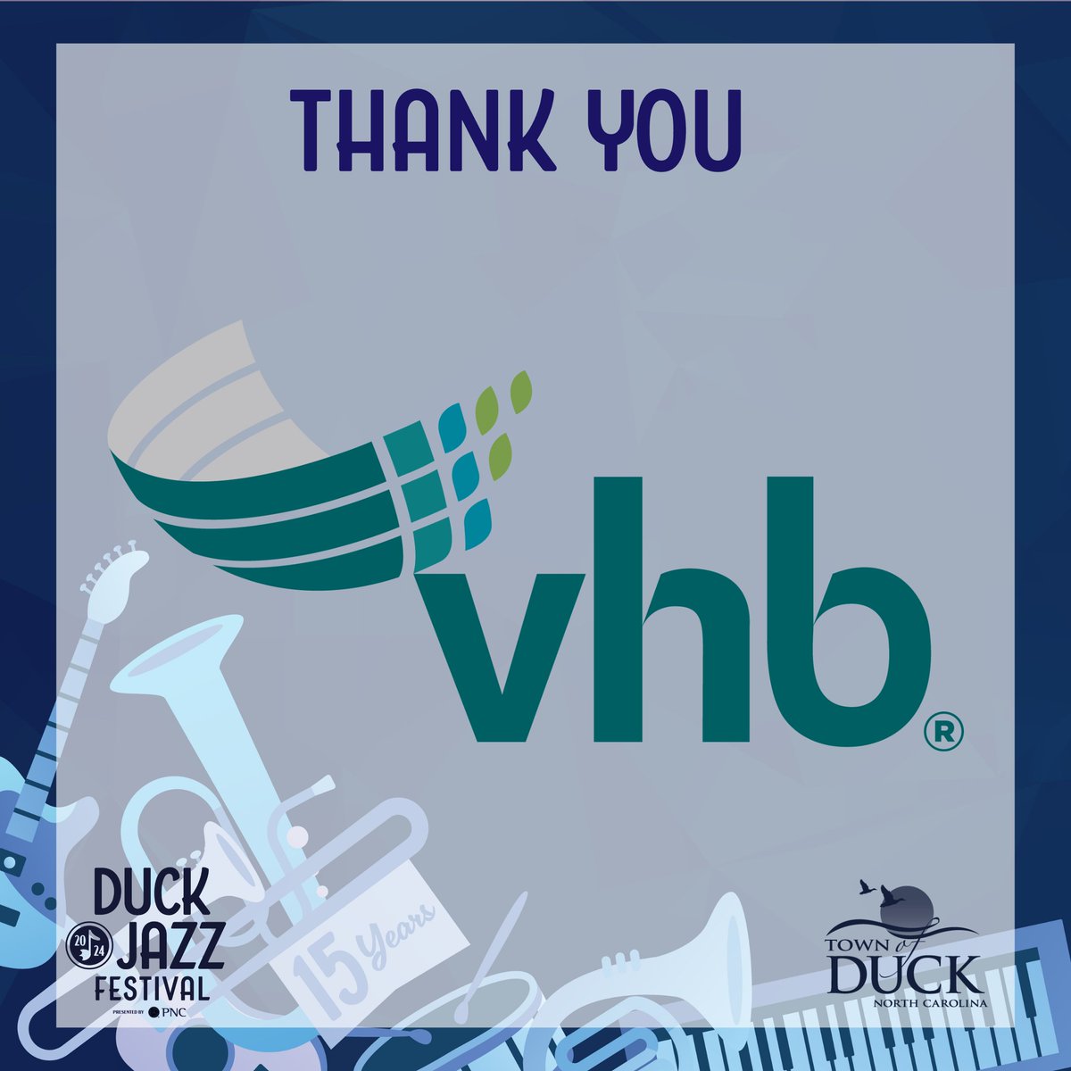 DuckJazzFest's tweet photo. Shout out to @VHBNow for supporting the 2024 Duck Jazz Festival Presented by @PNCBank as a whole Note sponsor!

Thanks to generous support from sponsors such as VHB and PNC, the Duck Jazz Festival is a FREE, non-ticketed event! https://t.co/uSM7wPTnXA