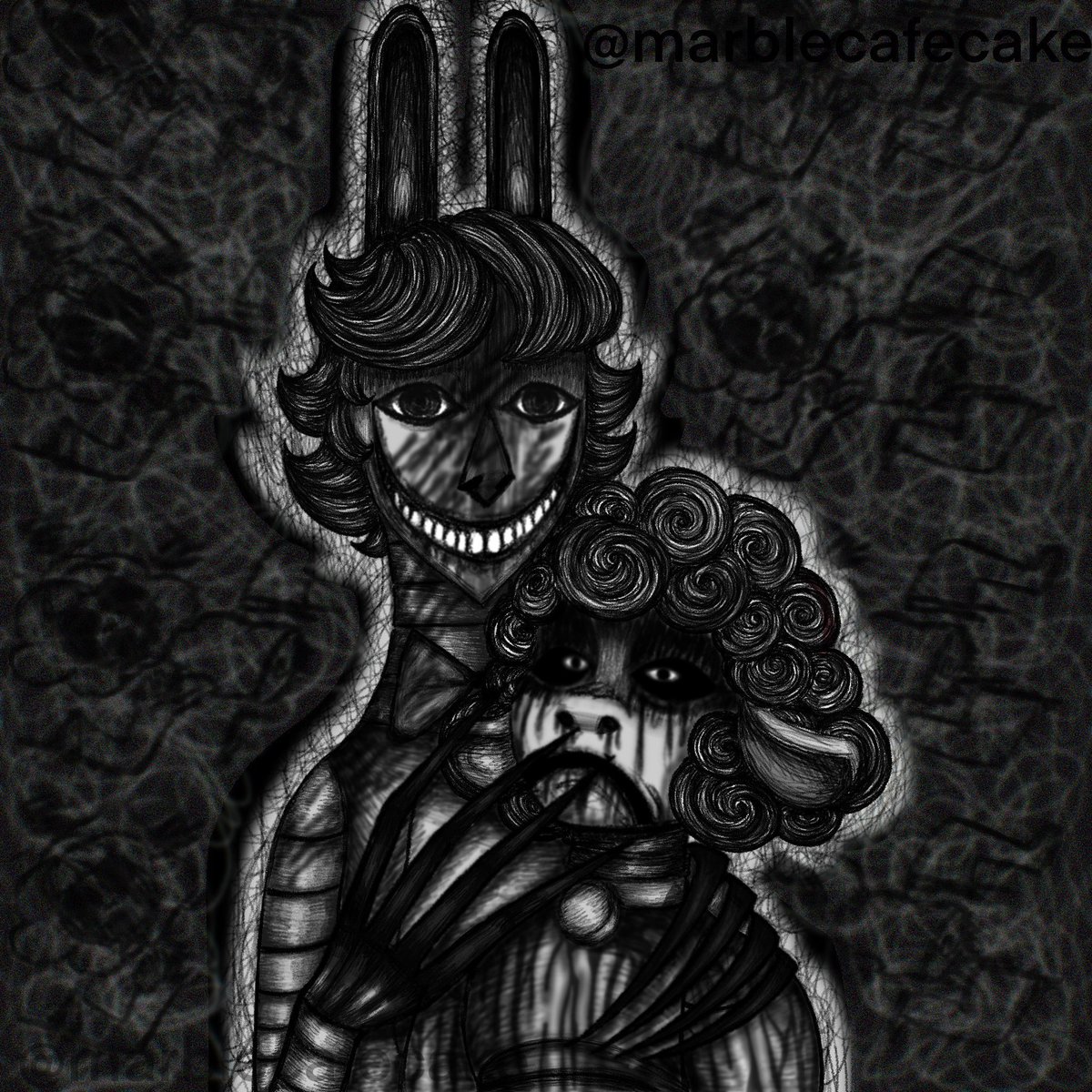 marblecafecake's tweet photo. Happy #PortfolioDay !!! I’m Emz! I love drawing cute and creepy art and stories ft. queer characters! Also religious trauma hehehe https://t.co/Pai9NmnFzE