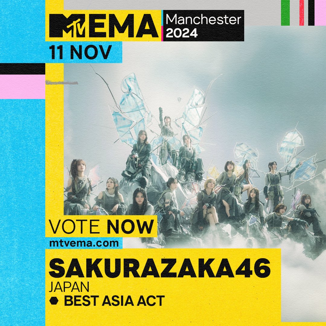 mtvasia's tweet photo. Starting off the EMA season with the Best Asia Nominee For 2024: 🇯🇵 @sakurazaka46
Voting is now OPEN 📷Head on over to https://t.co/juw3whuTuz… #MTVEMA #BestAsiaAct #EMAs #EMA #EMA2024 https://t.co/RMCGUxGXnH