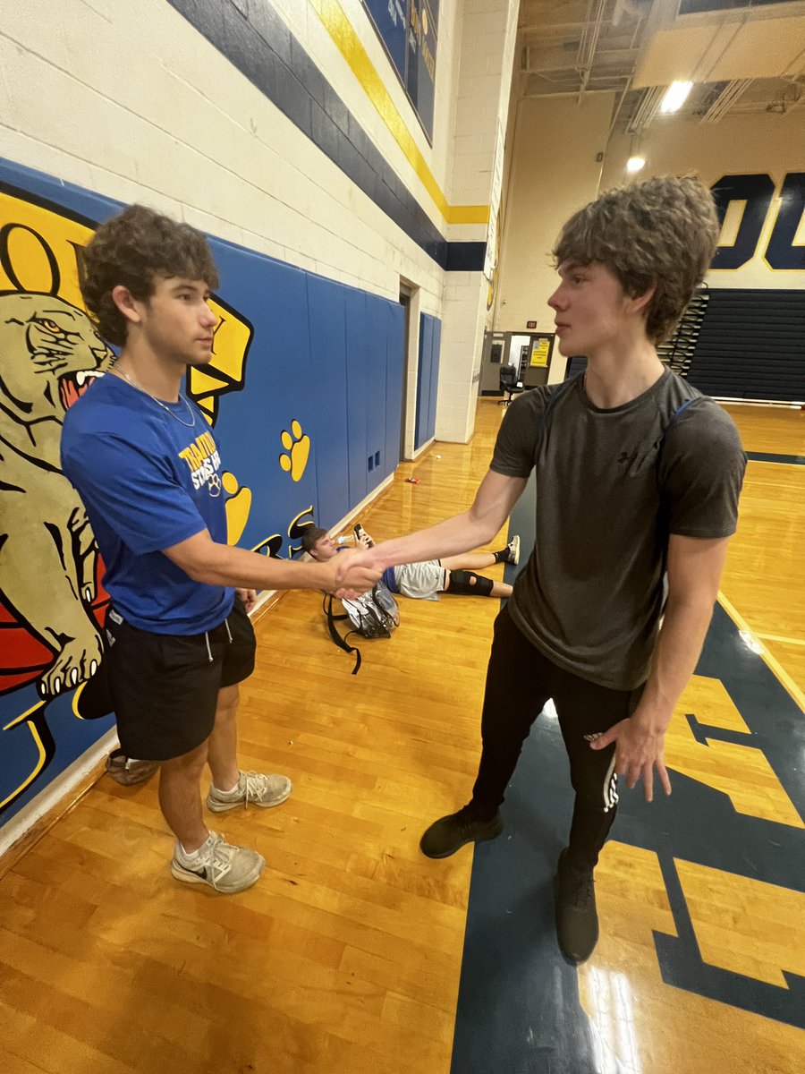 coachkkirk7's tweet photo. The proper handshake can leave a lasting impression. Love our dudes! #TheCougarWay https://t.co/5c7LULVttv