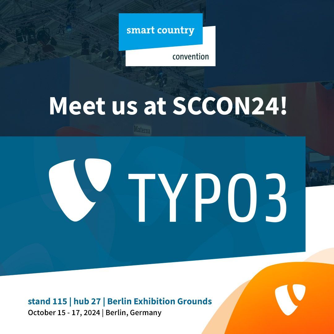 typo3's tweet image. 🚀 Meet TYPO3 at Smart Country Convention 2024 in Berlin!
Join us Oct 15-17 at Hub 27, Booth 115 to celebrate the release of TYPO3 v13 LTS via livestream 🎥. Plus, catch 3 expert talks!
👉 typo3.com/blog/meet-typo…
#TYPO3 #TYPO3v13 #OpenSourceCMS #SCCON24 #DigitalSovereignty