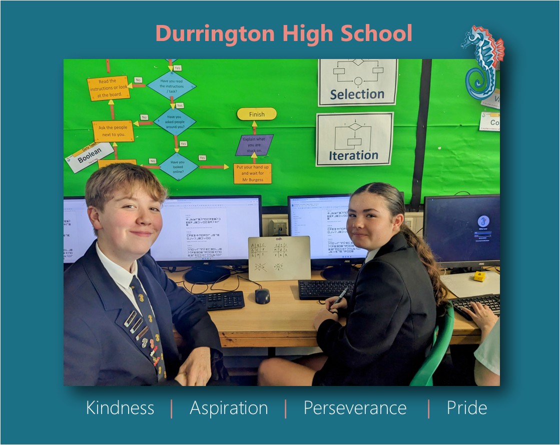 DurringtonHigh's tweet image. Year 8s are learning about how cryptography works, the art of turning plain text into a cipher (secret coded) text. This process is how our data is held securely online.  
#DHSComputing #DHSTechnology