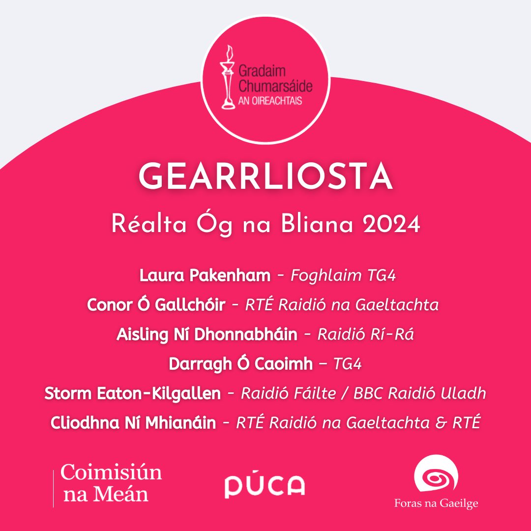 Aimsir TG4 ⚡ (@aimsirtg4) on Twitter photo Comhghairdeas ó chroí le Darragh Ó Caoimh atá ainmnithe ar an ngearrliosta do Réalta Óg na Bliana ⭐🎉🙌 <a href="/OirnaGaeilge/">An tOireachtas</a> #Gradaim24 #OnaS24 Comhghairdeas ó chroí le Darragh Ó Caoimh atá ainmnithe ar an ngearrliosta do Réalta Óg na Bliana ⭐🎉🙌 <a href="/OirnaGaeilge/">An tOireachtas</a> #Gradaim24 #OnaS24