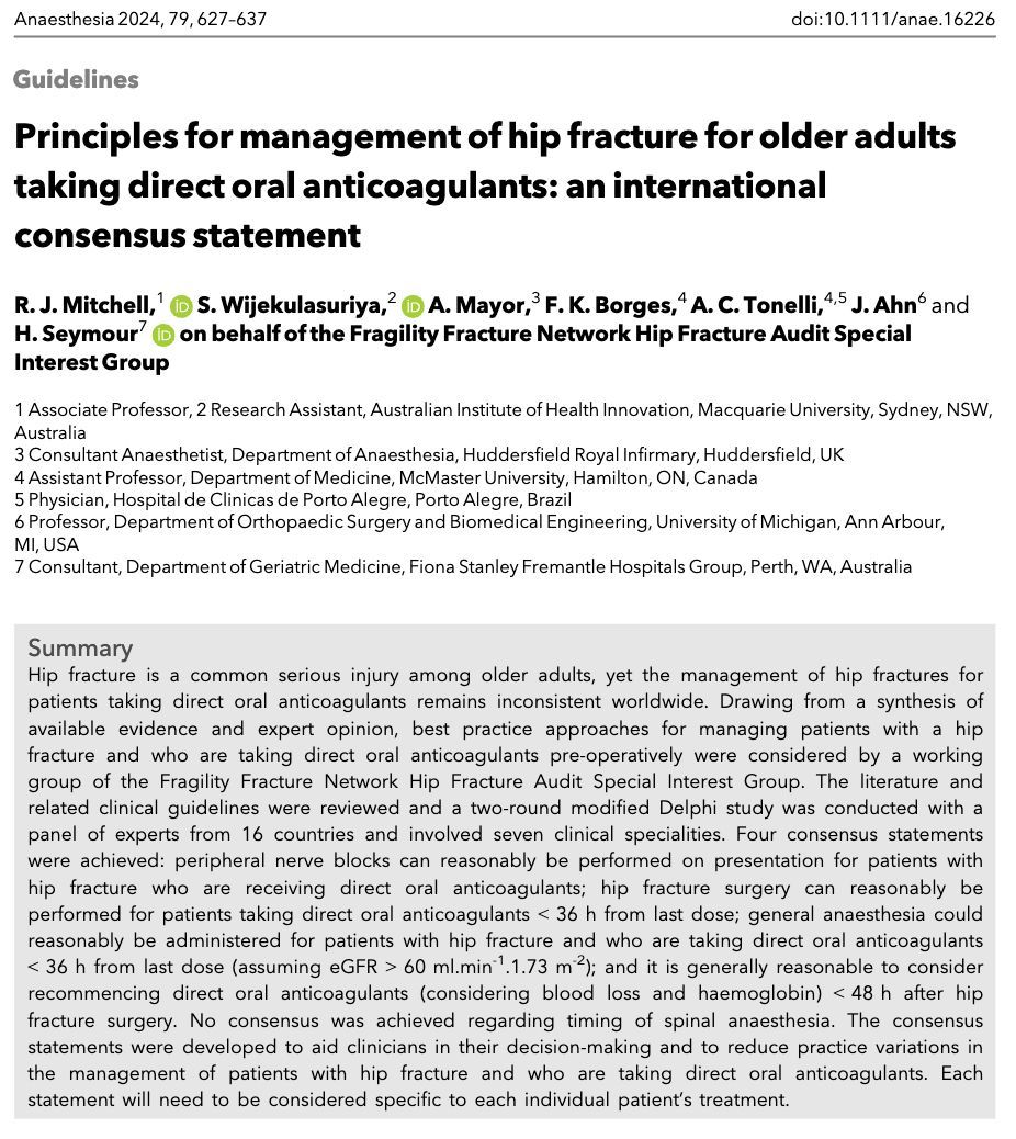 Anaes_Journal's tweet photo. Principles for management of hip fracture for older adults taking direct oral anticoagulants: an international consensus statement

#Blocktober24

https://t.co/8Fbv3BdNXL https://t.co/nhODFdaiox