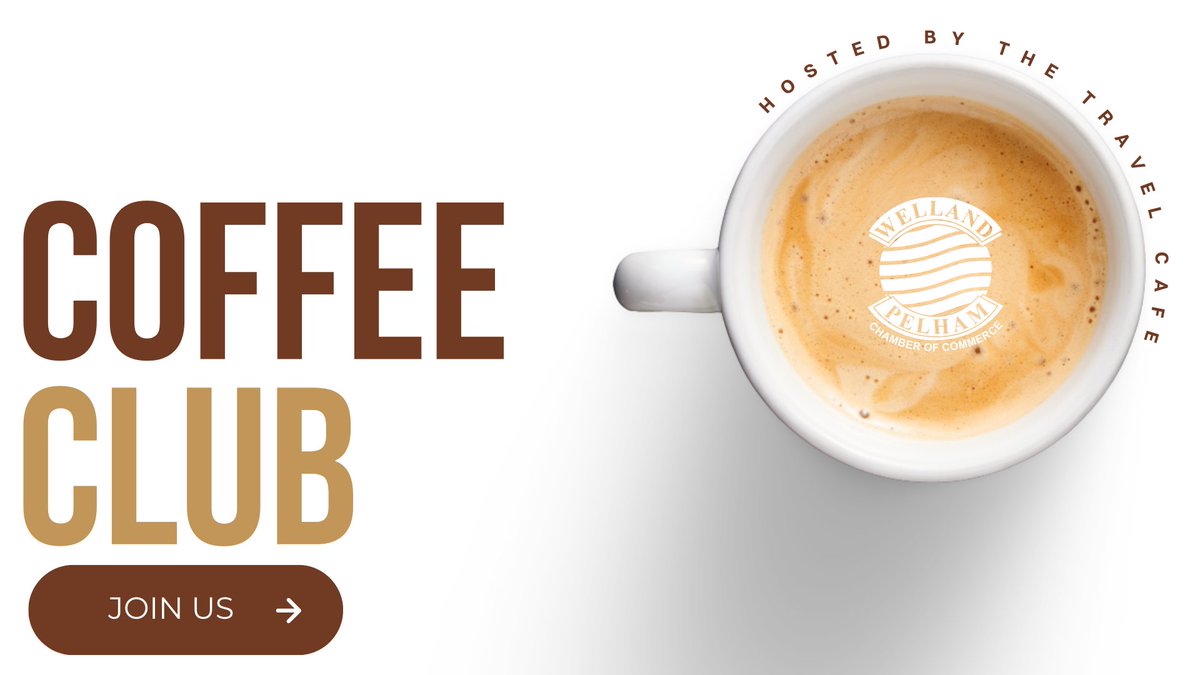 Join the Welland/Pelham Chamber of Commerce for Coffee Club at The Travel Cafe on Friday, October 25th, from 8:30 AM to 9:30 AM. Enjoy a casual morning of coffee and networking with local business owners and community members. 

Register here: bit.ly/4gI2GOg