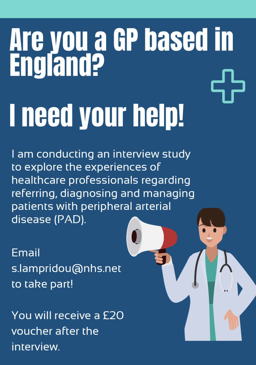 Magda Lampridou (@magda_lamp) on Twitter photo Thank you everyone who’s taking part in my study so far!
I’m now specifically looking for General Practitioners (GPs) to share their experiences and views.
DM me or email me at s.lampridou@nhs.net to take part! Thank you everyone who’s taking part in my study so far!
I’m now specifically looking for General Practitioners (GPs) to share their experiences and views.
DM me or email me at s.lampridou@nhs.net to take part!