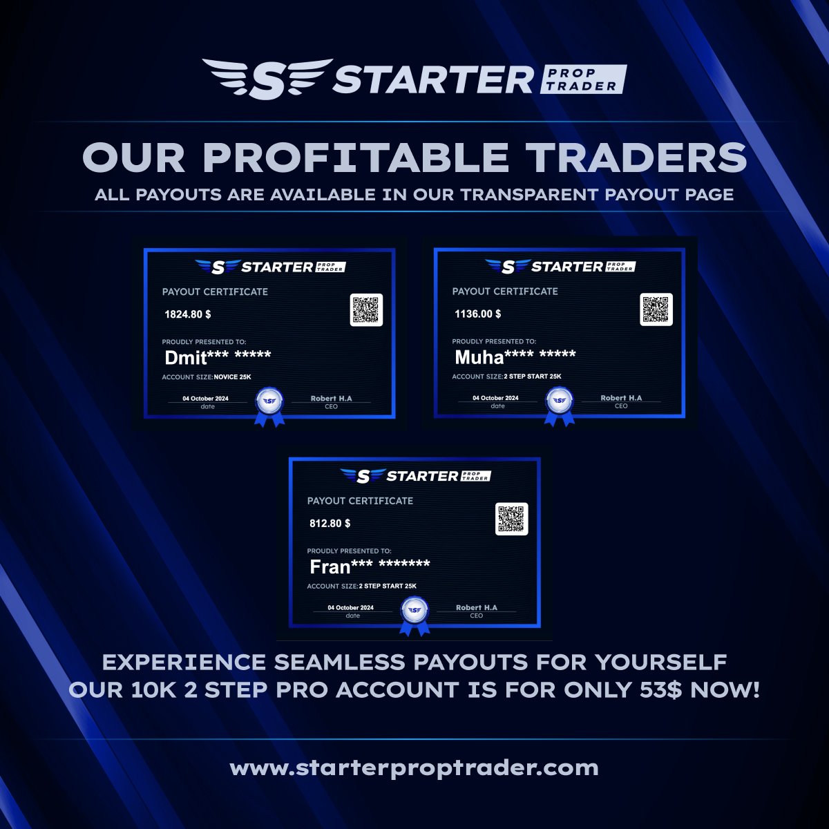 Starter_Prop's tweet photo. ⚡️Another week, another win for our traders!
Now it’s your turn—grab 10% off with code 'SUCCESS' and level up!
🔗 https://t.co/9Ikf8uPc73 https://t.co/imlDIA8nO8