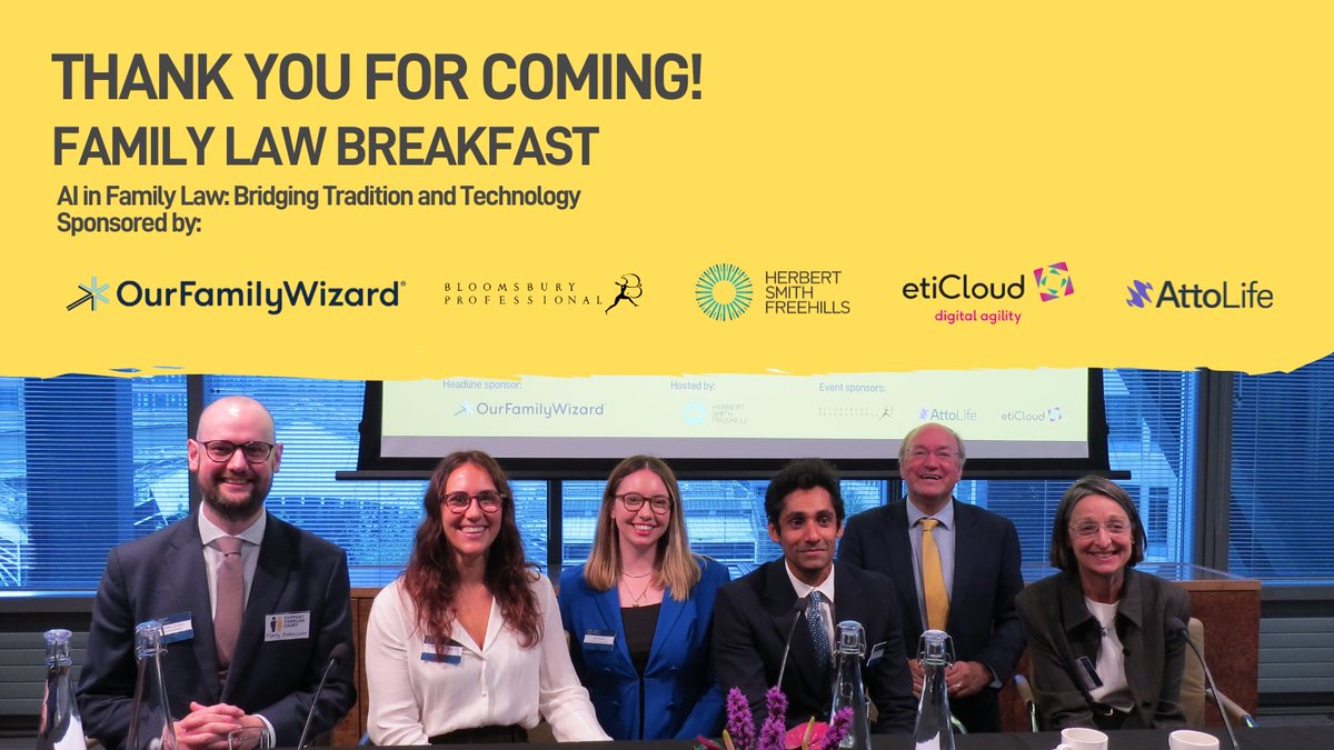 SupportTCourt's tweet photo. A huge thank you to everyone who came to our Family Law Breakfast this morning!
It was a fantastic morning discussing the role of AI in Family Law with brilliant input from all our panellists. Thank you!
#SupportThroughCourt #FamilyLaw #LegalEvent #AI #Inequality #Injustice https://t.co/J7wsirsGOH