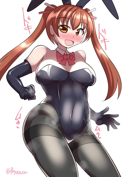 「提督さん、リベのこの格好がいいの…?///」    ムチムチ黒タイツバニーリベッチオチャン(ˇωˇ)   連続1677日目   #艦これ版真剣お絵描き60分一本勝負_20241008#艦これ版深夜の真剣お絵描き60分一本勝負 #10000日チャレンジ #めび環んどろ #リベッチオ 