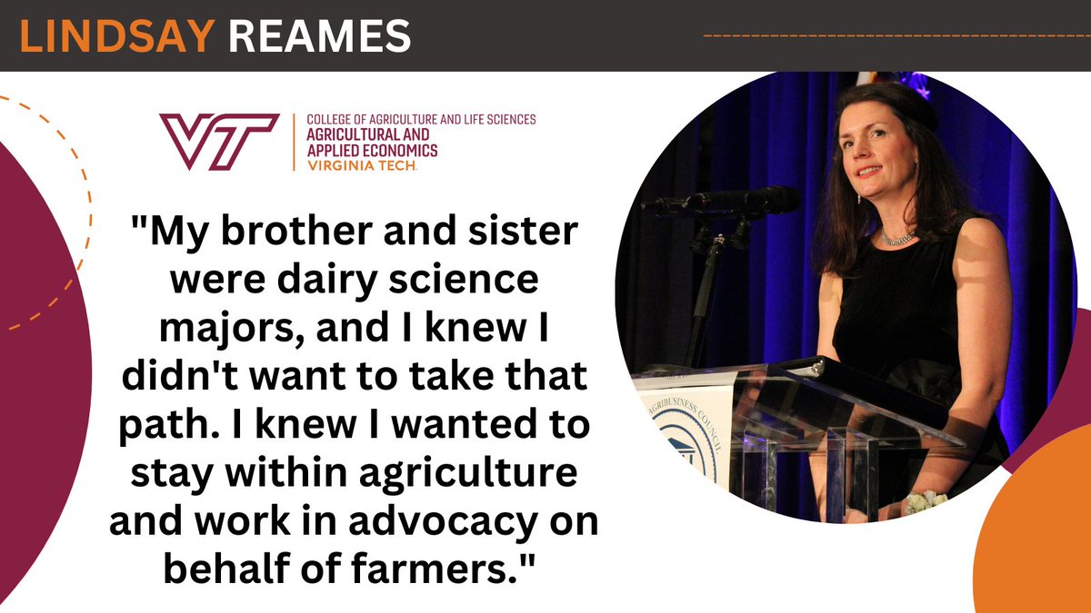 🚨 Agriculture industry leader spotlight: 3rd-generation Hokie advocates for dairy farmers >> From a dairy farm to state government to corporate leadership, Lindsay Reames B.S.'04, M.S. '06 is an agricultural champion through and through. More >> news.vt.edu/articles/2024/…