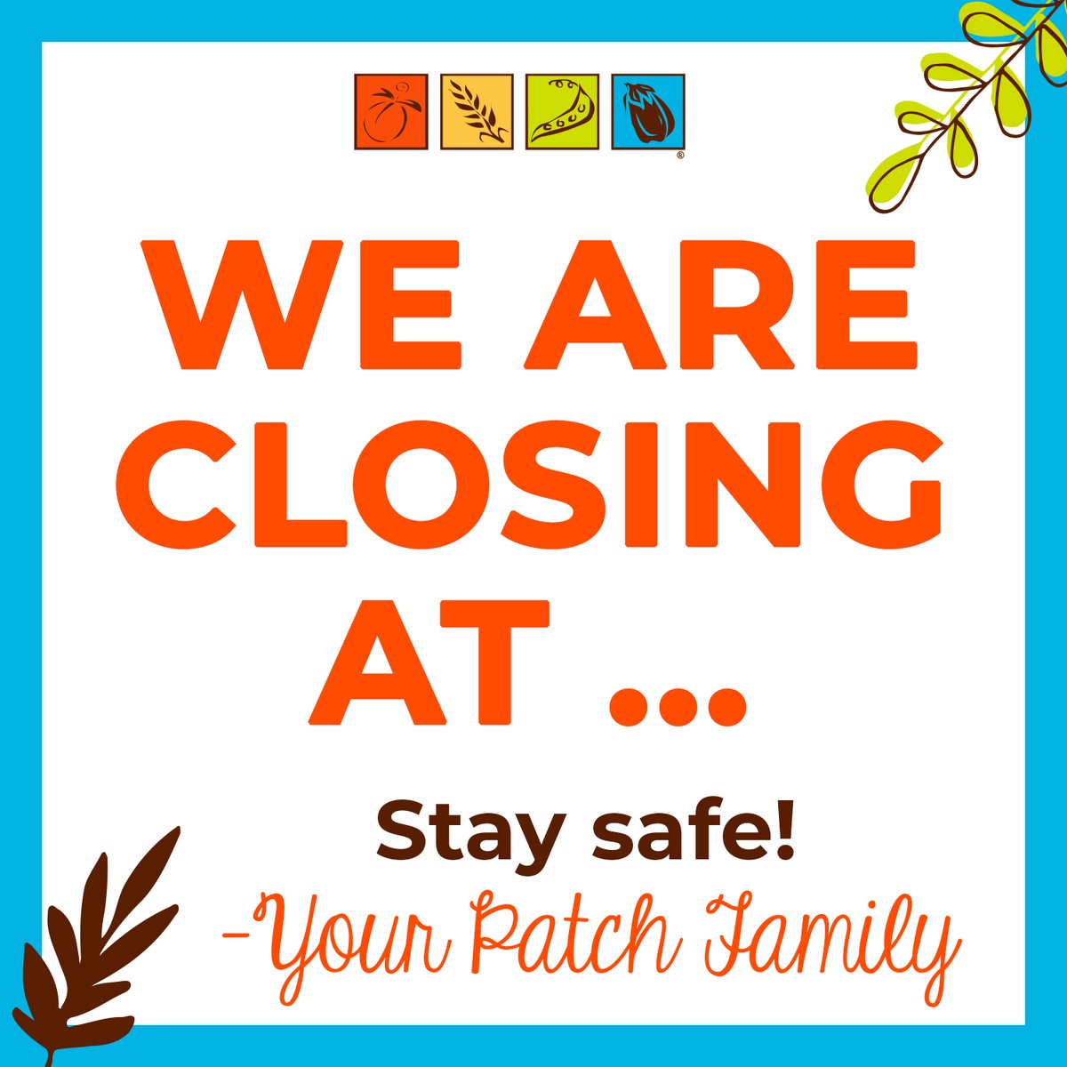 Our Dunedin store remains closed. Our Clearwater store will close today at 3pm. Both stores will remain closed tomorrow &amp; Thursday. Hopefully, we'll be able to open both on Friday morning. Please stay safe! The Patch ❤'s you!! #hurricanemilton