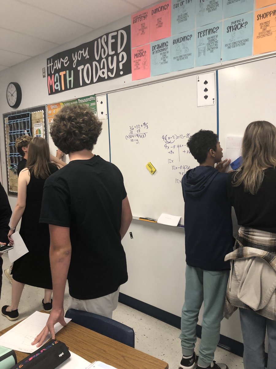 Students in Mrs. Wagner’s Algebra 1 class are working through solving equations in a collaborative way!  #Buildingthinkers #ONEVICTOR <a href="/VictorSchools/">VictorCentralSchools</a>⁩ ⁦<a href="/VictorSeniorHS/">VSHS</a>⁩