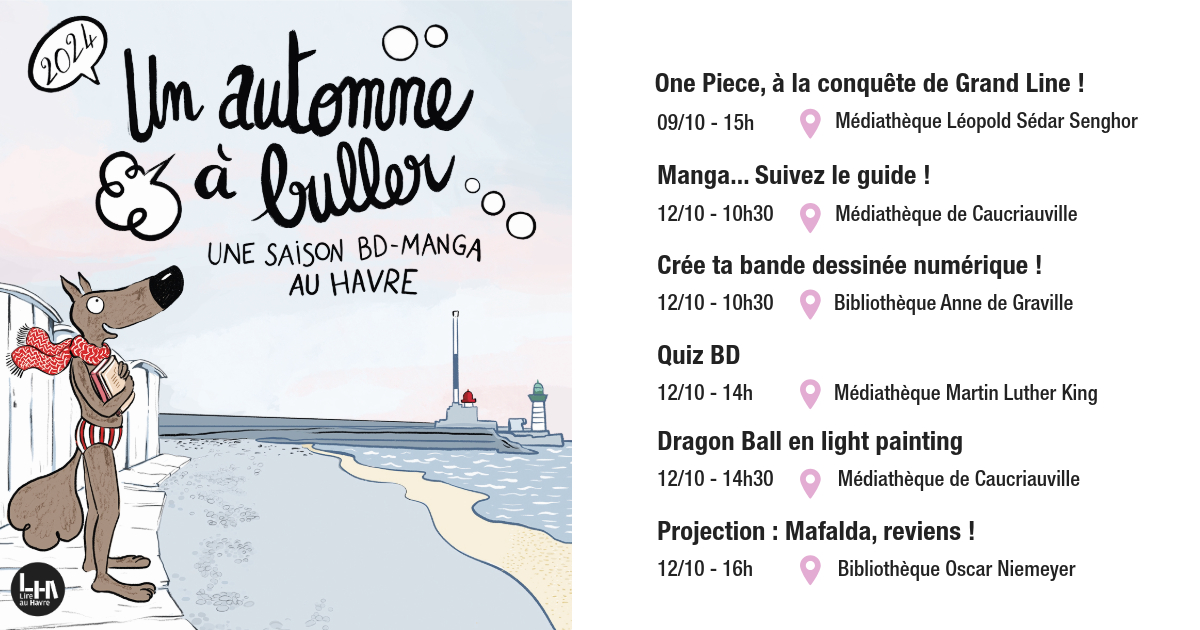 🍂💭 #unautomneabuller - Découvrez les rendez-vous de cette semaine dans vos bibliothèques.

Toute la programmation 👉 bibliotheques.lehavre.fr/evenements/un-… <a href="/LH_LeHavre/">Le Havre</a>