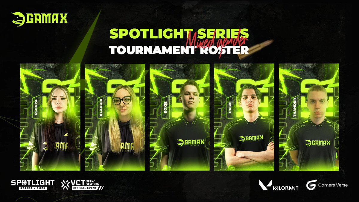 نحن سعداء باختيار فريقنا للمنافسة ضمن 14 فريقًا على مستوى العالم في البطولة الأولى من نوعها Spotlight Series Mixed Gender.

We are pleased that our team has been selected to compete among 14 teams worldwide in the first-ever Spotlight Series Mixed Gender tournament.
#Gamax