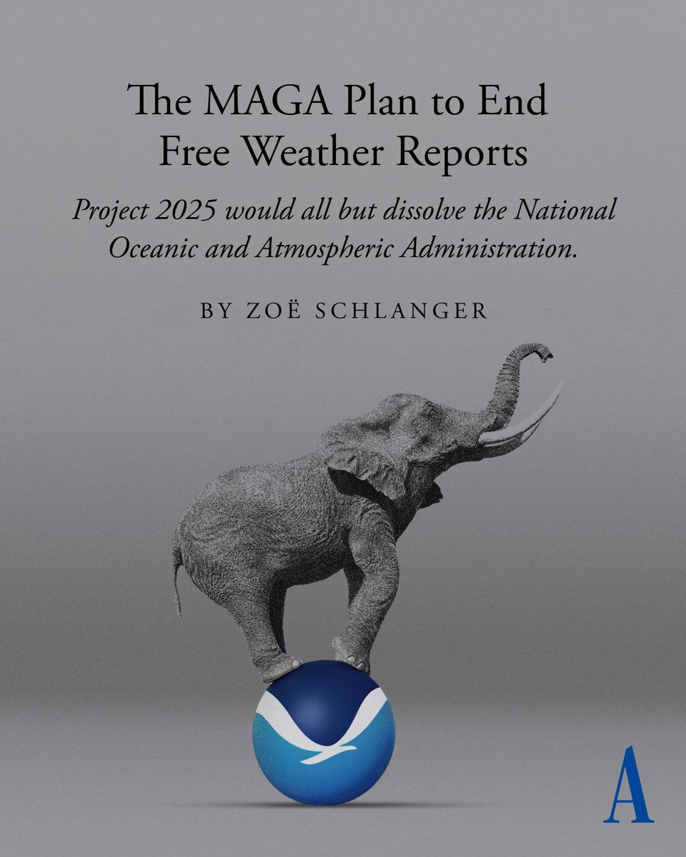 Facing extreme weather without the National Oceanic and Atmospheric Administration would be mayhem. But Project 2025 lays out a plan to dismantle the agency, <a href="/zoeschlanger/">Zoë Schlanger</a> wrote earlier this year: theatln.tc/R06o72I6