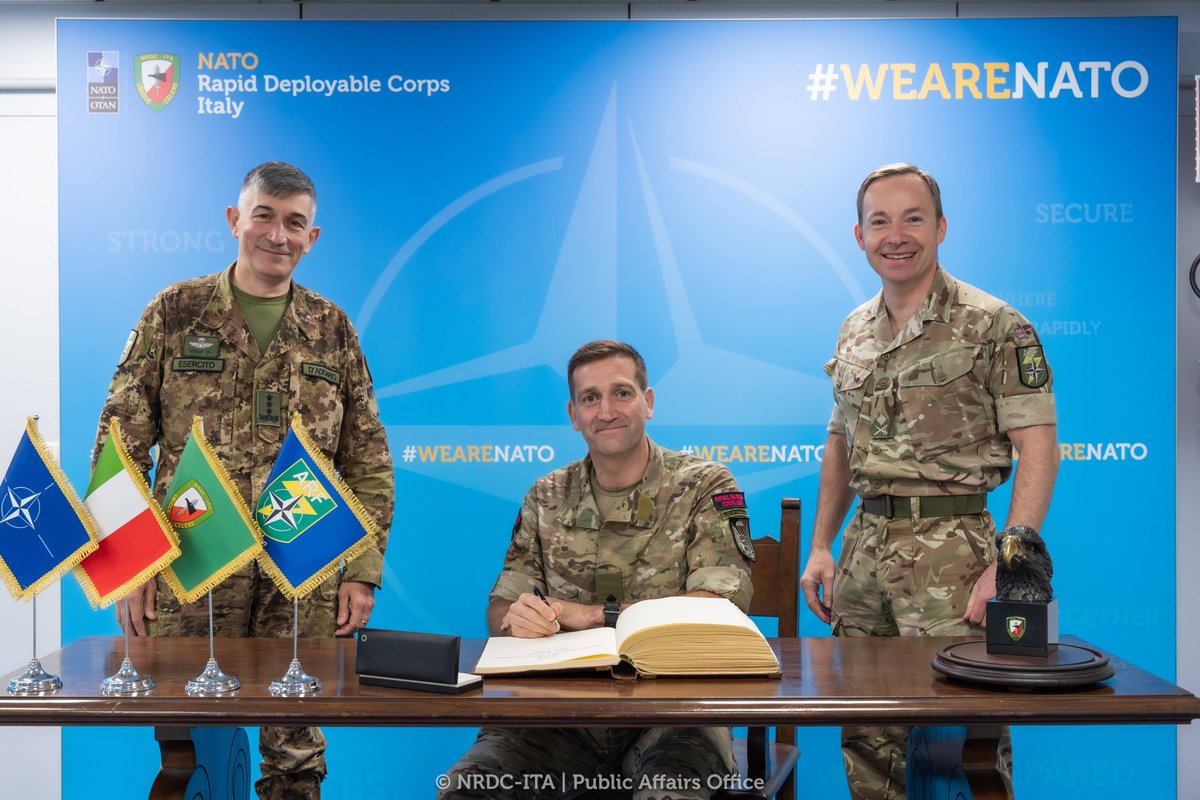 #NRDCITA had the great pleasure of hosting Major General Tony Turner, Deputy Commander of the Allied Special Operations Forces Command (SOFCOM). 

Welcomed by Lieutenant General Lorenzo D’Addario, during the visit they engaged in productive discussions regarding the future