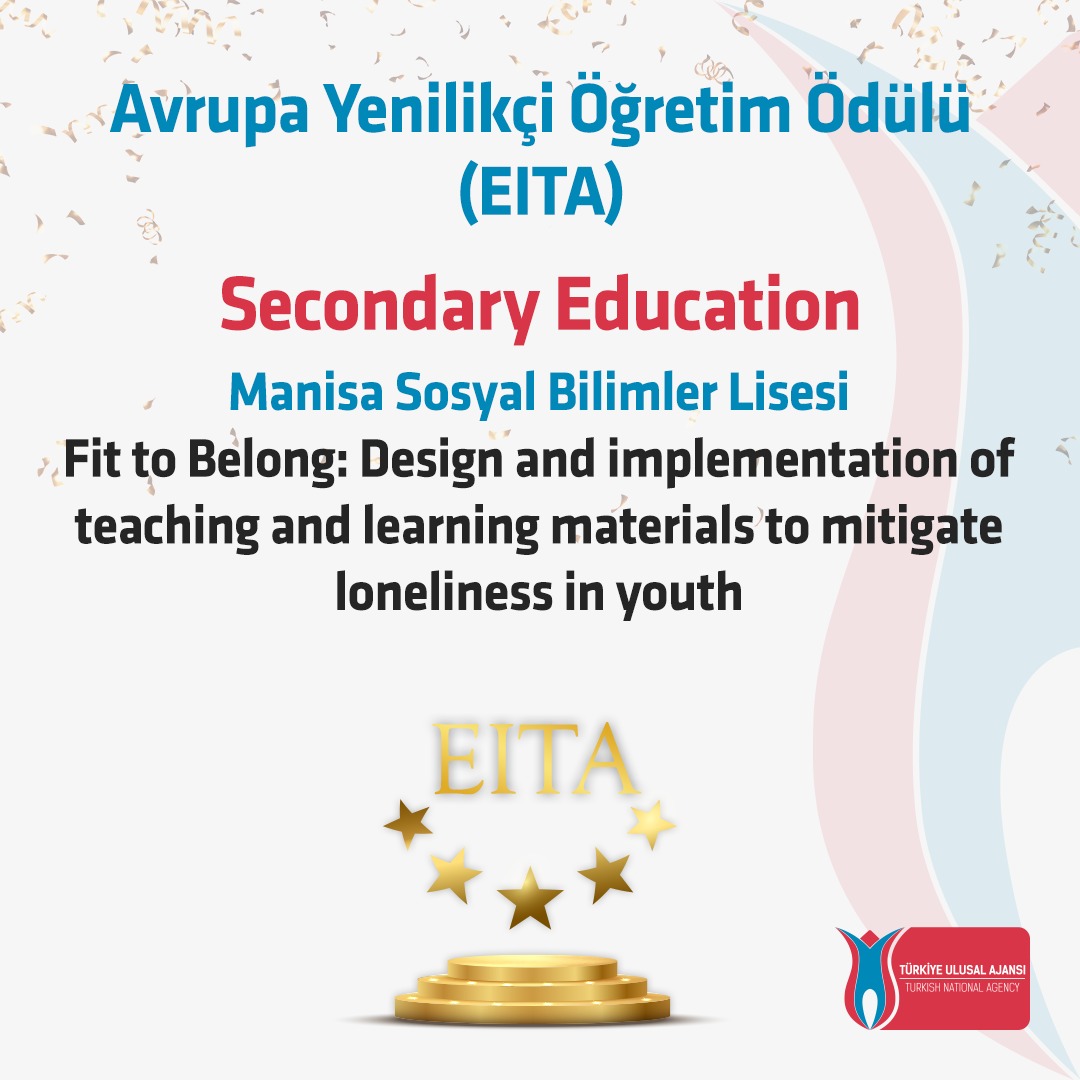 💫 2024 Avrupa Yenilikçi Öğretim Ödülü (EITA) sonuçları açıklandı 💫

🏆 EITA; Erasmus+ Programı çerçevesinde uygulanan öne çıkan ve fark yaratan öğretim uygulamalarını sergilemek, bu anlamda istisnai katkılar sağlayan öğretmenlerin/eğitimcilerin ve okullarının çalışmalarının