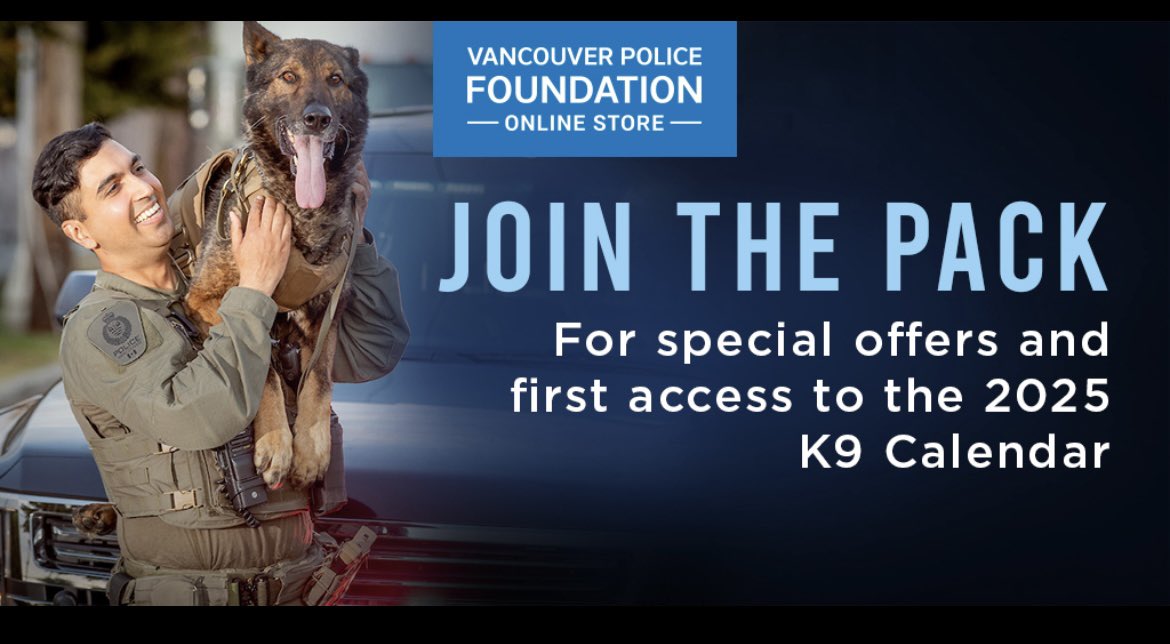 ITS FINALLY HERE!! 

VPD K9 Calendars are finally on sale AND our street sales are happening tomorrow at the corner of Georgia st and Granville st, downtown Vancouver 11:30-1:30pm

Check out 👇
<a href="/VanPoliceFnd/">Vancouver Police Foundation</a> 
To buy online!