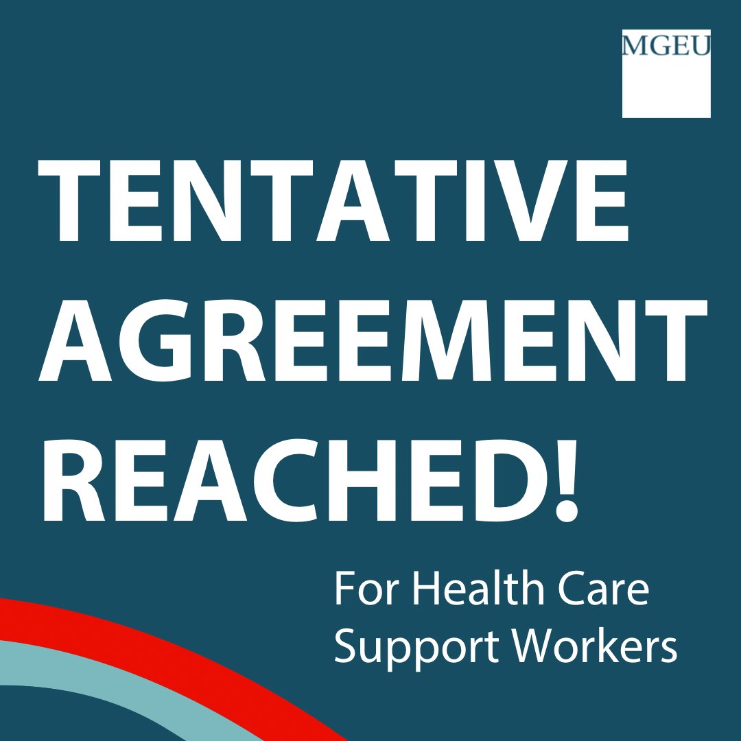 At 4:25 am this morning, MGEU and CUPE reached a tentative agreement  with health employers, and have agreed to suspend job action, pending  the outcome of a ratification vote.

Read more: mgeu.ca/news-and-resou…

#MBpoli