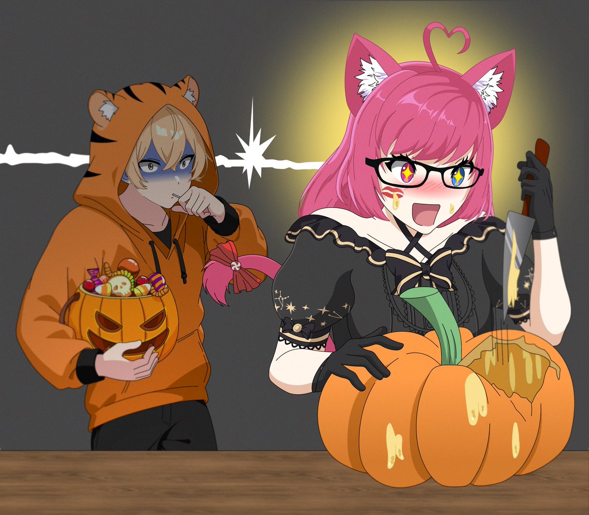 Thank you Mai for this masterpiece of me and <a href="/SandtigerVT/">SandTigerVT</a> 😭🧡 I love it so much it’s now my computer background I adore it so much 
I can’t appreciate it enough! Please give Mai the love he deserves 🙏🏻 
Artist-<a href="/Planet_Maikeru/">Maikeru 😈😇 Vtuber</a>