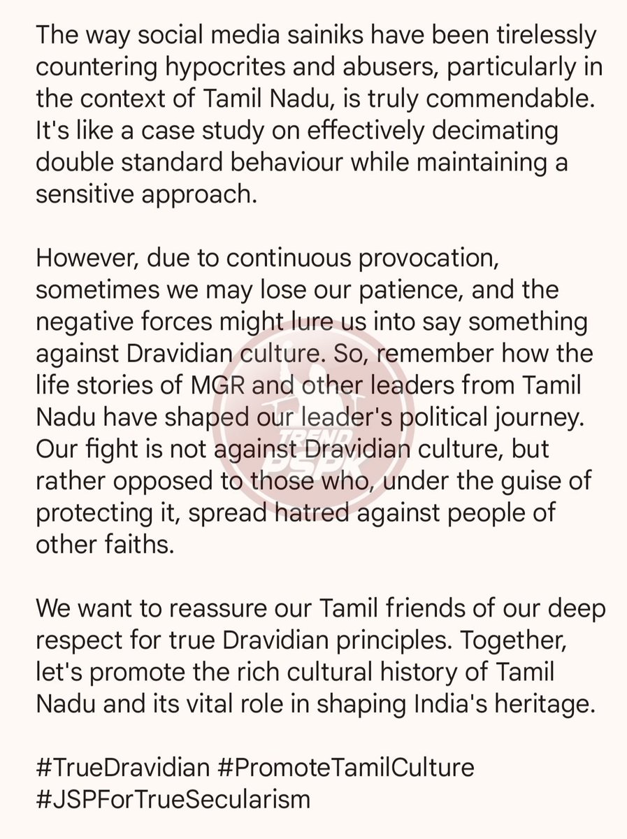TrendPSPK's tweet photo. To our Janasainiks and beloved Tamil friends on social media.. https://t.co/ChD5TtzrNd