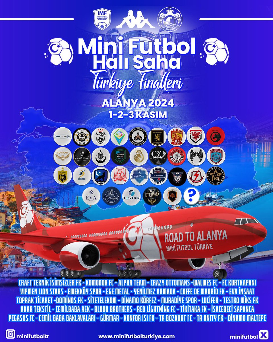 Türkiye Ulusal Halısaha Şampiyonası geri sayım 🇹🇷⚽️⏳#roadtoalanya