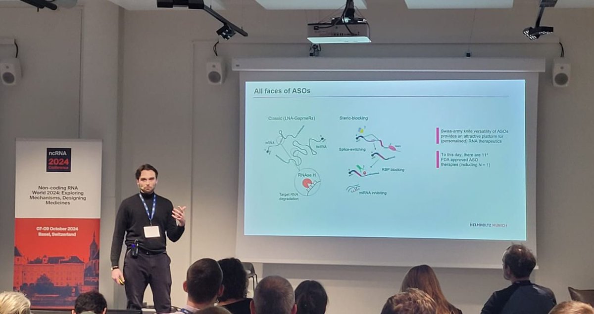 annalisa marsico (@lisamar2017) on Twitter photo Artem from our lab presenting, for the first time, #gASOline , our tool for antisense oligonucleotide design leveraging RNA foundation models at #ncrna2024 in Basel.<a href="/FrogToadson/">Artem Baranovskii</a> <a href="/CompHealthMuc/">Computational Health Center</a> . Very grateful for all the biological insights on that! Artem from our lab presenting, for the first time, #gASOline , our tool for antisense oligonucleotide design leveraging RNA foundation models at #ncrna2024 in Basel.<a href="/FrogToadson/">Artem Baranovskii</a> <a href="/CompHealthMuc/">Computational Health Center</a> . Very grateful for all the biological insights on that!