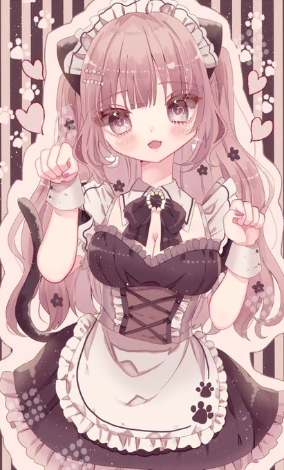 ピンクとメイド服 