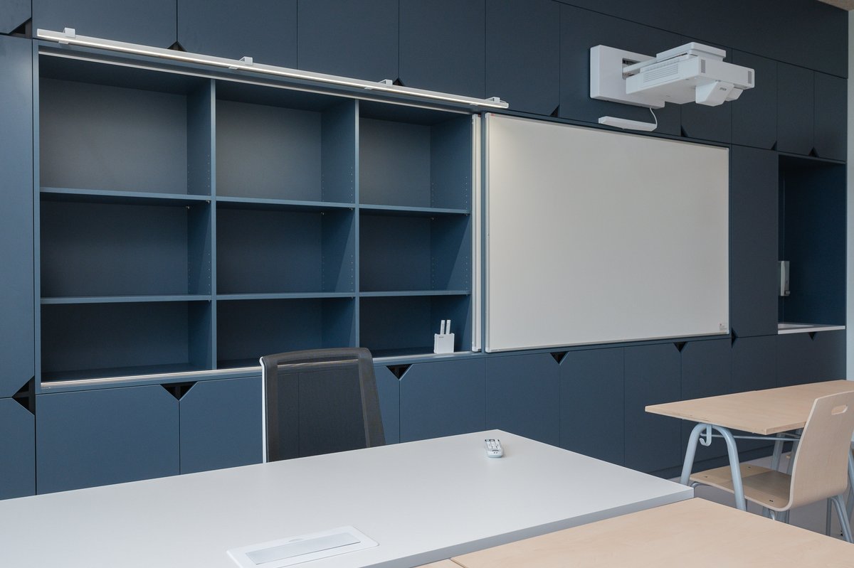 TKTeamGroup's tweet photo. We made built-in whiteboard systems for the colourful wall cabinets of the modern Tõrvandi school building. The WriteScreen projector surface is mounted stationary in the cabinet and the high-gloss sliding door board moves on rails.
https://t.co/iIO5kzbhxU
#tkteam #whiteboards https://t.co/b15QRAbbvT
