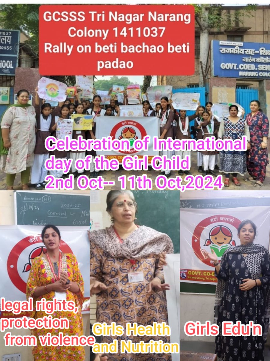 GcsssN's tweet photo. Celebration of International day of Girl Child 
School ID - 1411037
@delhieducationdoe
#delhigovtschools https://t.co/5ERD32WqY6