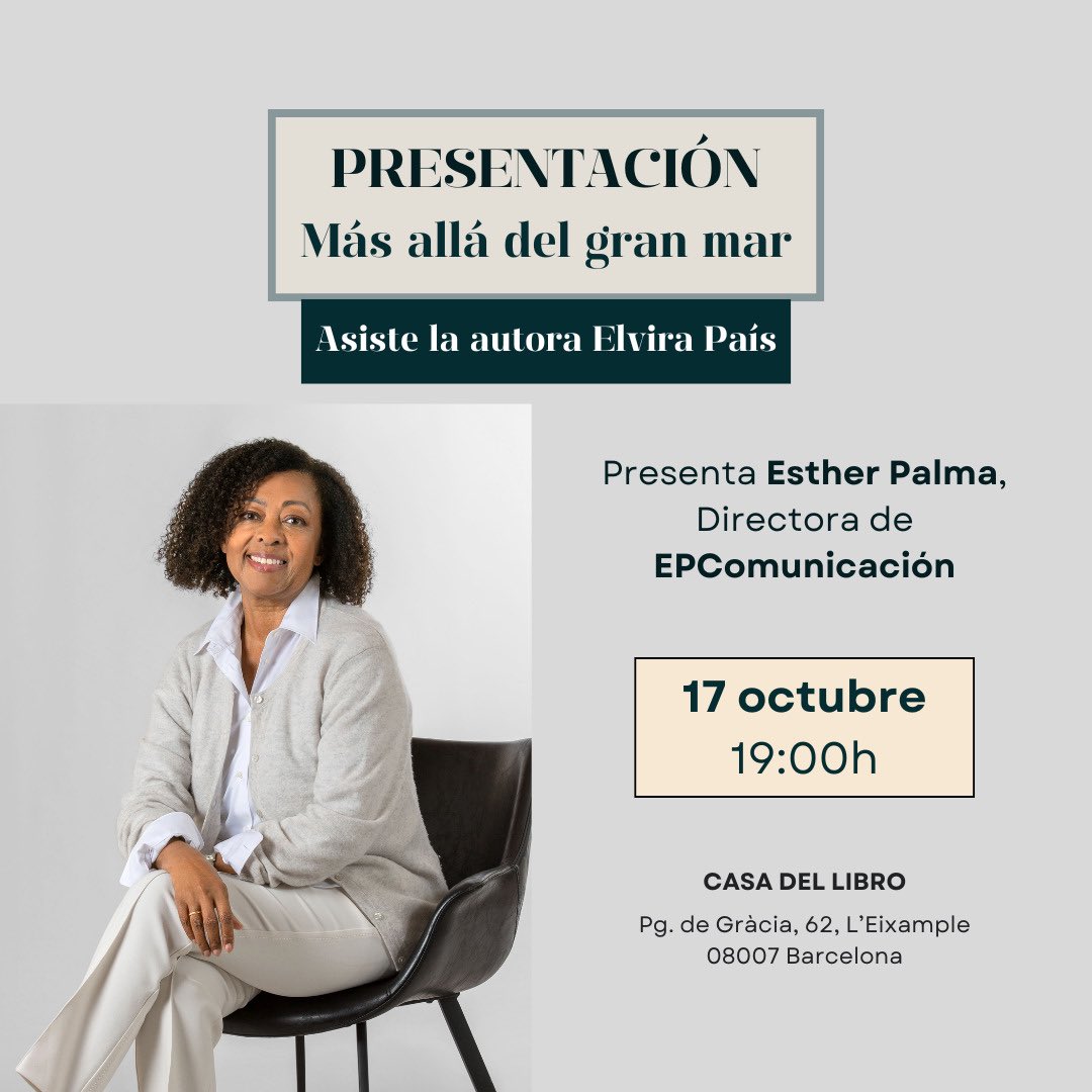 📚 ¡Feliz de anunciar la presentación oficial de mi primer libro Más allá del gran mar en Barcelona! 🌊✨
🗓️ Fecha: 17 octubre 2024
📍 Lugar: Casa del Libro, Barcelona
🎟️ Entrada libre

¡Me encantaría contar con todos vosotros! 😊 #MásAlláDelGranMar #Literatura #Barcelona