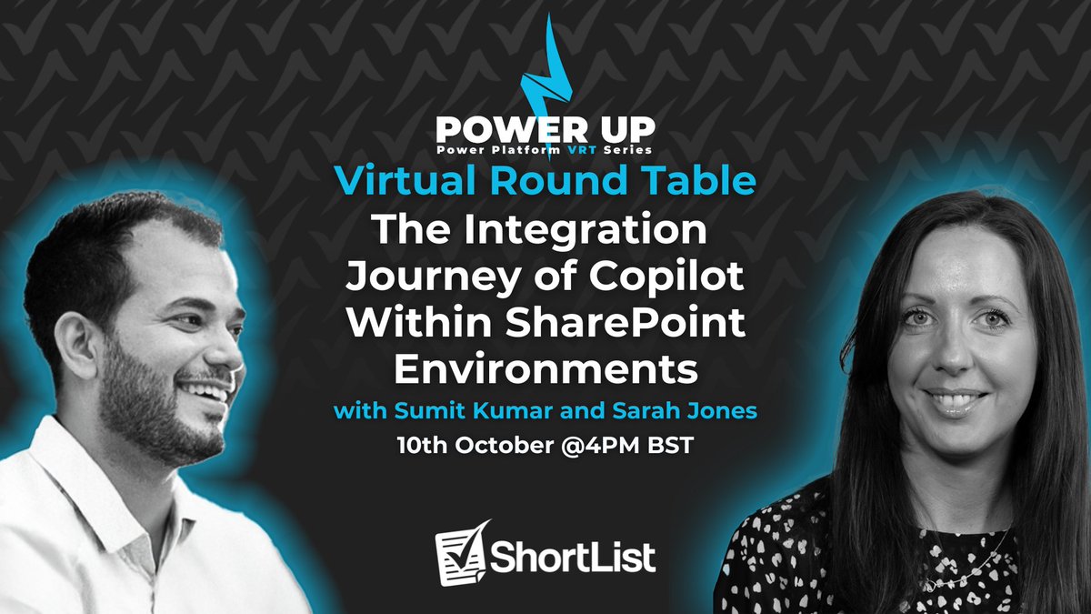 ShortList VRT (@shortlist_vrt) on Twitter photo I will be joined by <a href="/sumithere/">Sumit kumar</a> this Thursday for "The Integration Journey of Copilot Within SharePoint Environments" where he will unveil the collaborative power of Copilot and SharePoint, enhanced by the seamless convenience of Single Sign-On (SSO).
Link in the comments. I will be joined by <a href="/sumithere/">Sumit kumar</a> this Thursday for "The Integration Journey of Copilot Within SharePoint Environments" where he will unveil the collaborative power of Copilot and SharePoint, enhanced by the seamless convenience of Single Sign-On (SSO).
Link in the comments.