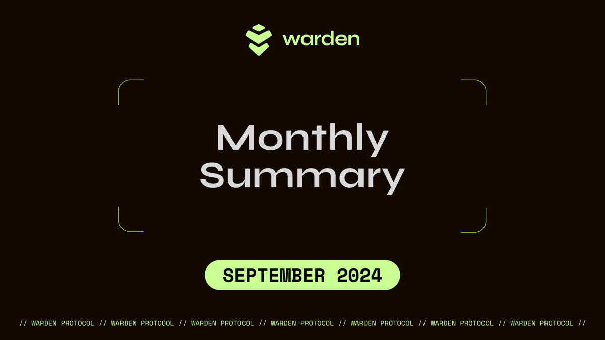 wardenprotocol's tweet photo. September Recap! 🧵

This month flew by ✈️ Let’s recap it together:
📊 Genesis Campaign - Phase 3
🎯 Quests & Campaigns
🗣️ Community Calls
🎤 Speakerships & Hackathons
📅 Future Events
📈 Latest Figures

Read more:
https://t.co/RxR5Hy0pCO