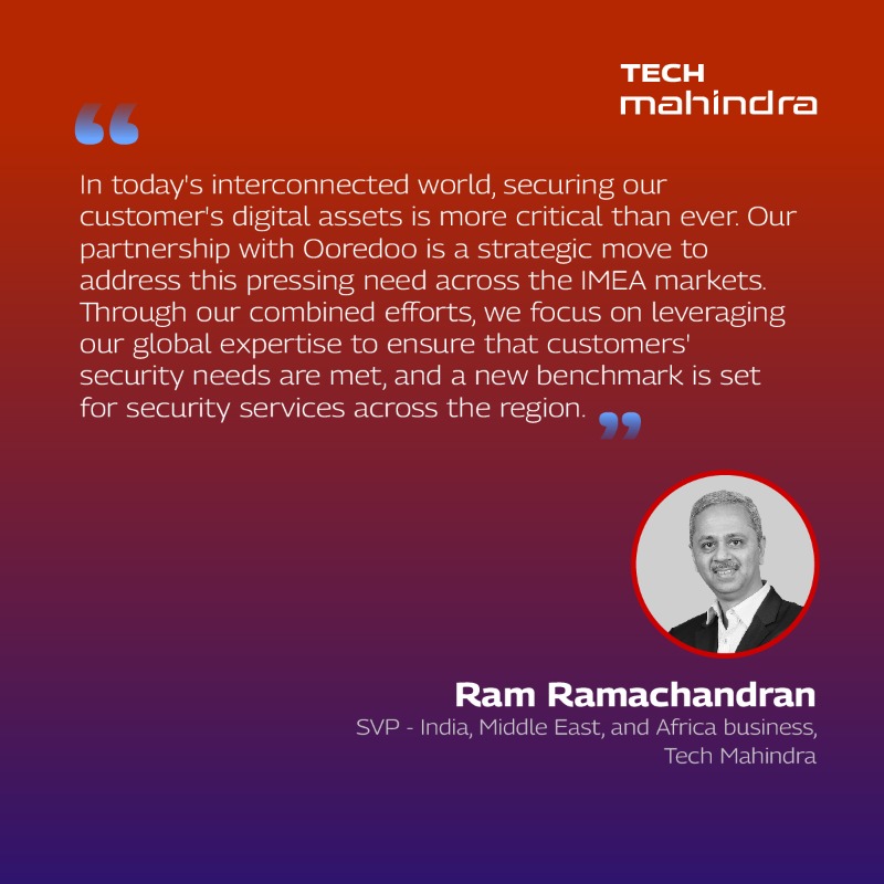 tech_mahindra's tweet photo. We're delighted to share that @Tech_Mahindra and @OoredooQatar have signed a strategic partnership for Managed Security Services.
Know More: https://t.co/J69QGvKlkc
#ScaleAtSpeed #ManagedSecurityServices #Ooredoo #Qatar