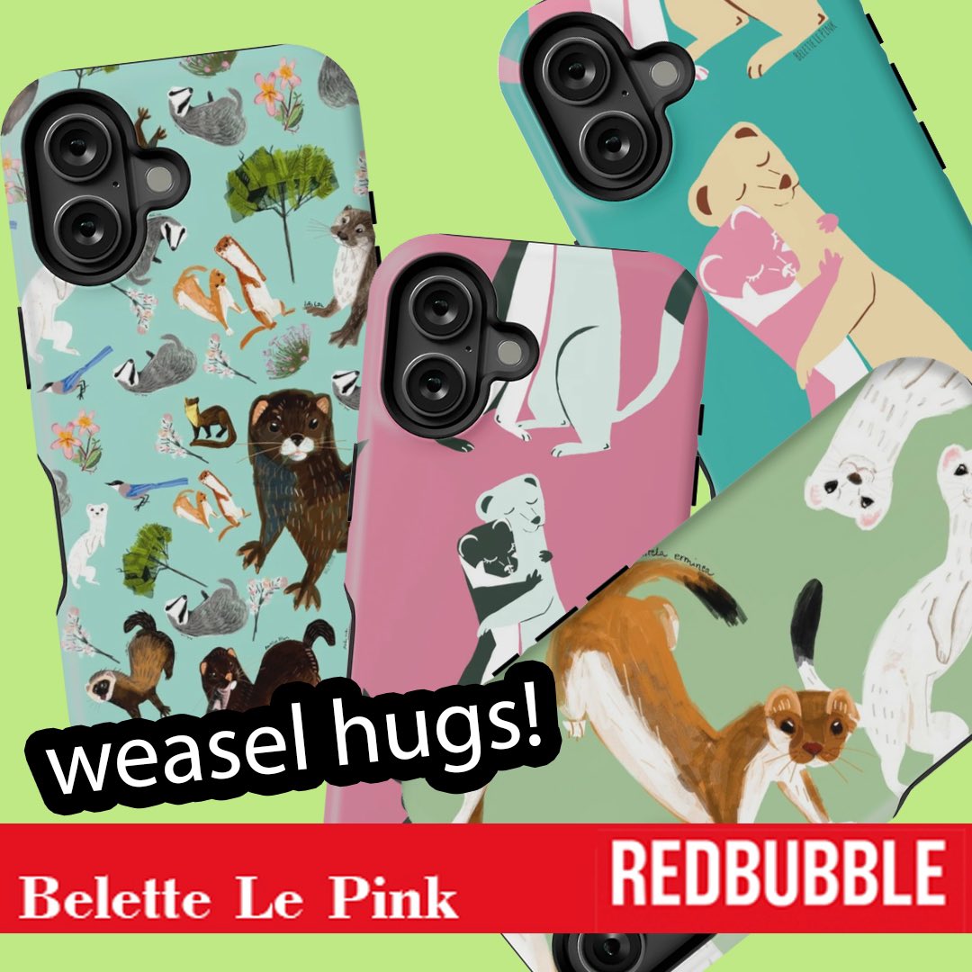 BeletteLePink's tweet photo. Weasel hugs to save 20% OFF and more at @redbubble
#weasels #otters #wolves #animals by @belettelepink
https://t.co/y3O68wnWQs
#belettelepink #apparel #tshirt #poster #giftideas #weaselhugs #homedec https://t.co/2rju4WuYec