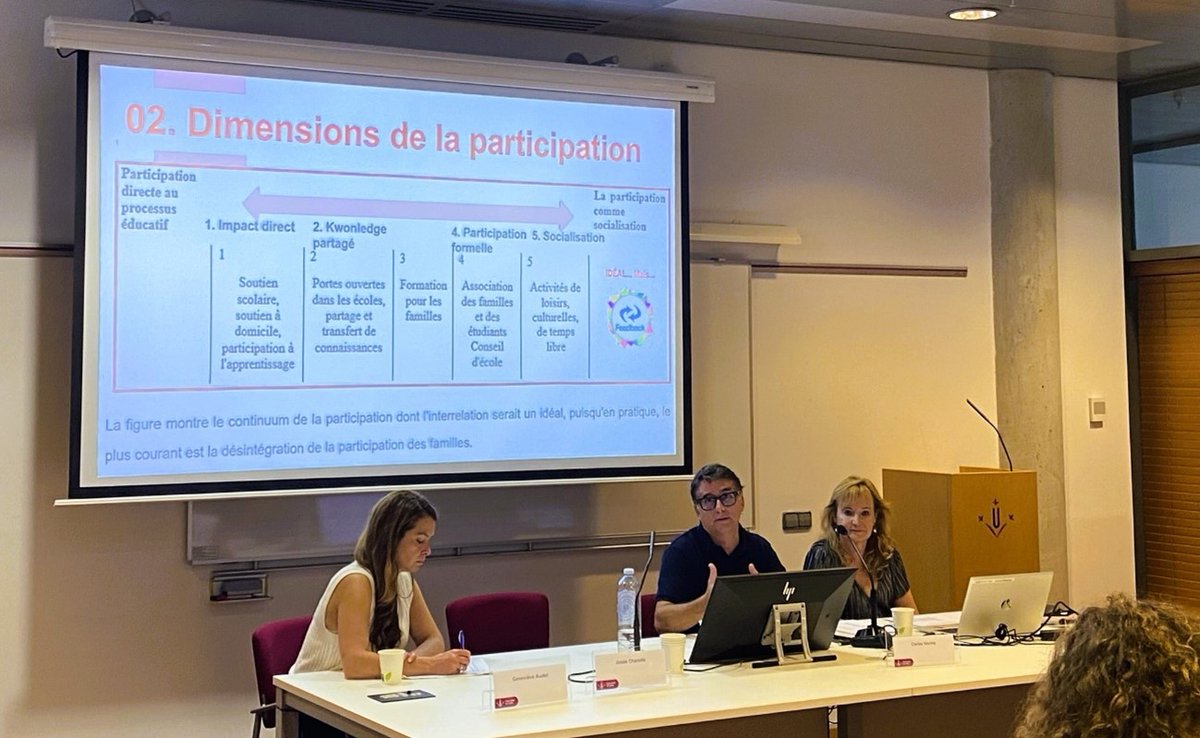 LaboratoriFP's tweet photo. @CarlosVecina y @merce_morey (grupo de investigación Educación y Ciudadanía) han presentado resultados sobre la participación de las familias en la escuela y las prácticas educativas en contextos de diversidad etnocultural, en Séminaire comparatif international Québec-Catalogne https://t.co/YCXWnRcBUS