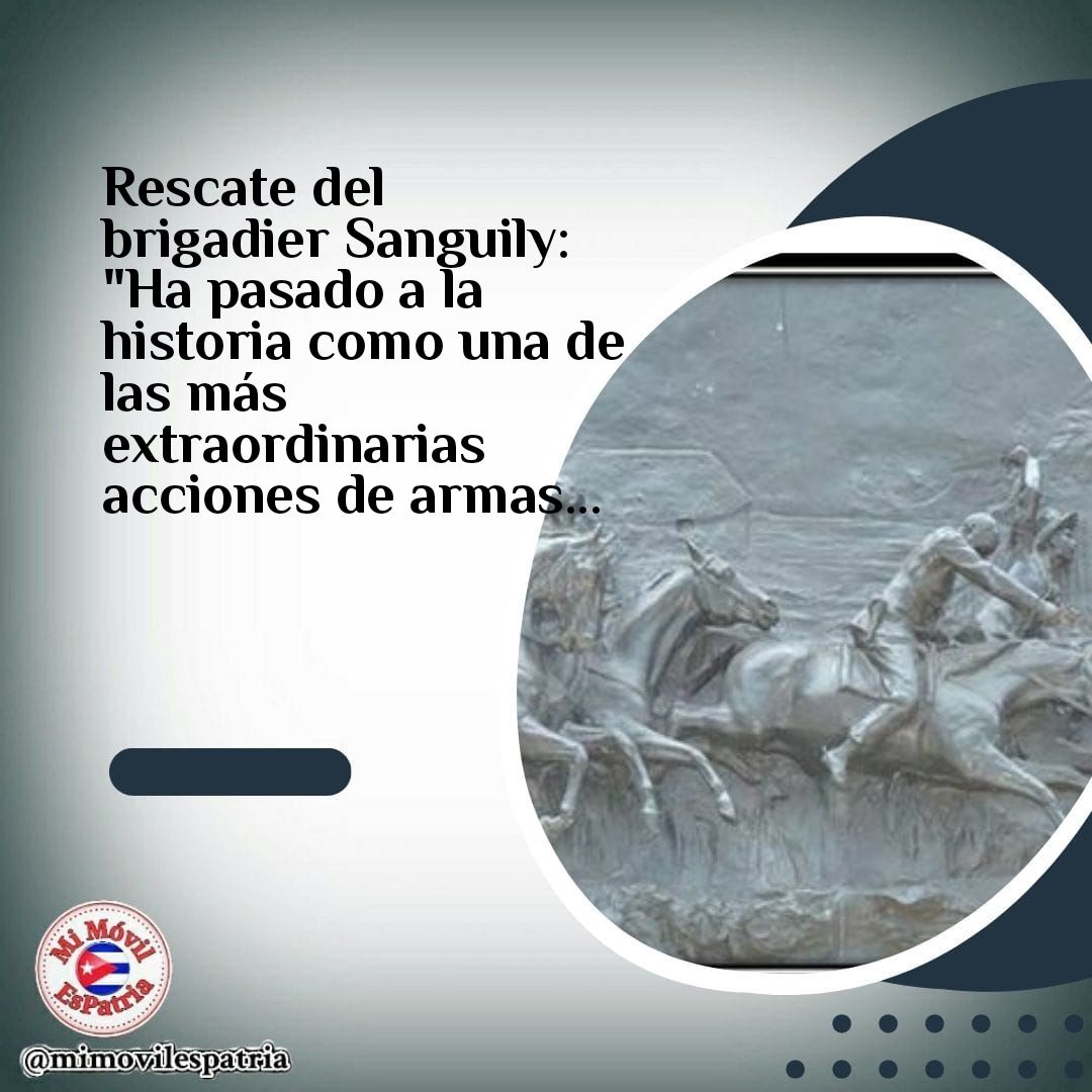 Se enfrentaron a 120 soldados españoles que conducían al brigadier Sanguily. Agramonte, desafiando la muerte, penetró en las filas enemigas, alzó del suelo al compañero de luchas herido, y lo rescató en su propio caballo.
#CubaVive