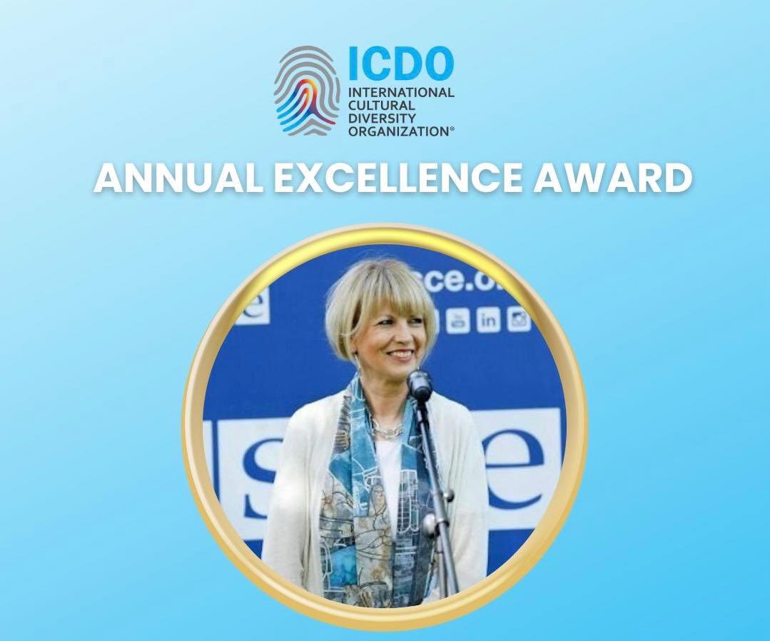 HelgaMSchmid's tweet image. Honoured to receive the 2024 @ICDOat Annual Excellence Award, recognising my "unwavering support for the full&equal participation of women, as well as for leading impactful initiatives, such as the @OSCE Women Peace Leadership Program”.
Big 🙏