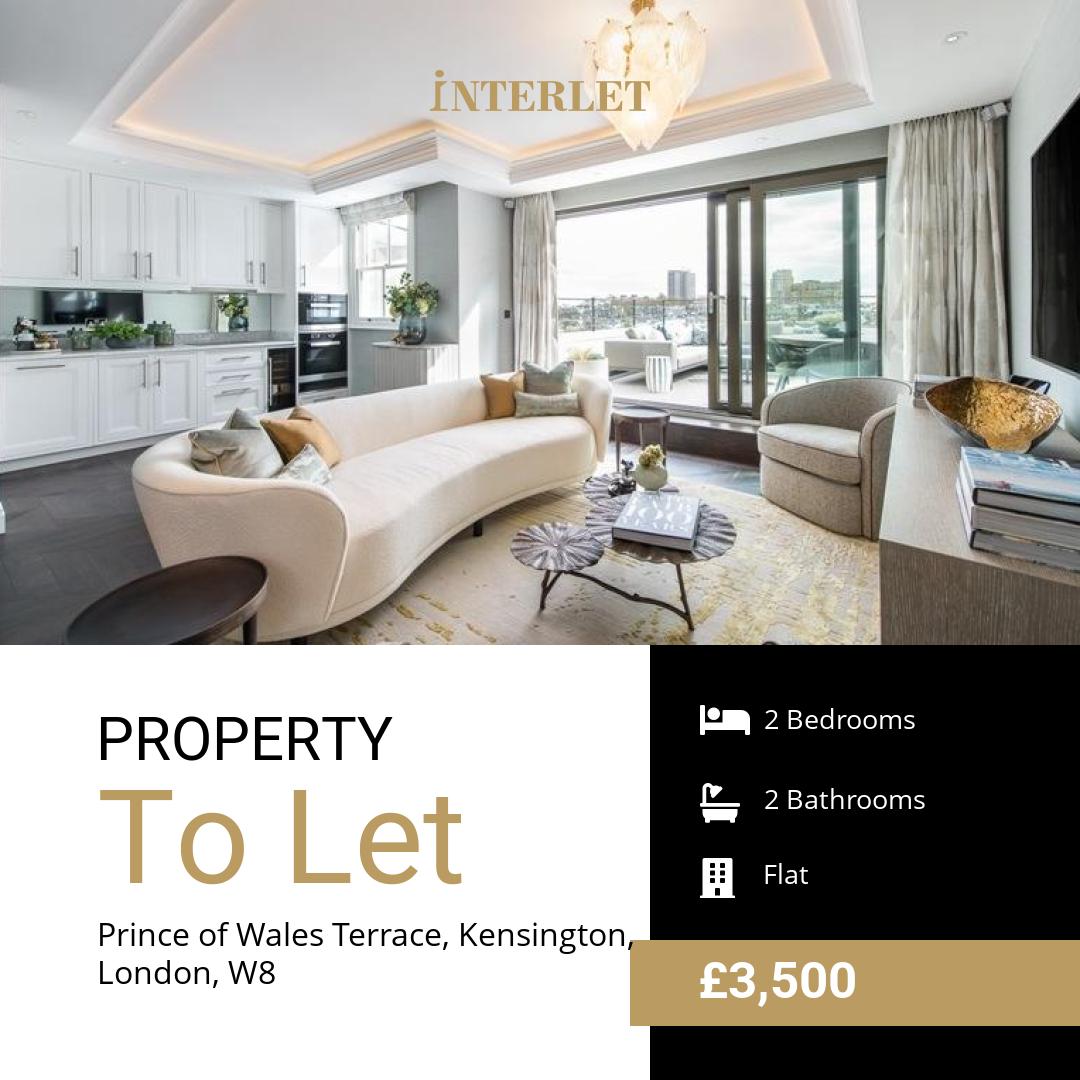 Interlet's tweet image. Book a viewing today: 
📧interlet@interlet.com
📞020 8128 5282

🏡To Let 2 Bed Flat £3,500 pw

📍Prince of Wales Terrace, Kensington, London, W8

go.push.property/jm5yfca4