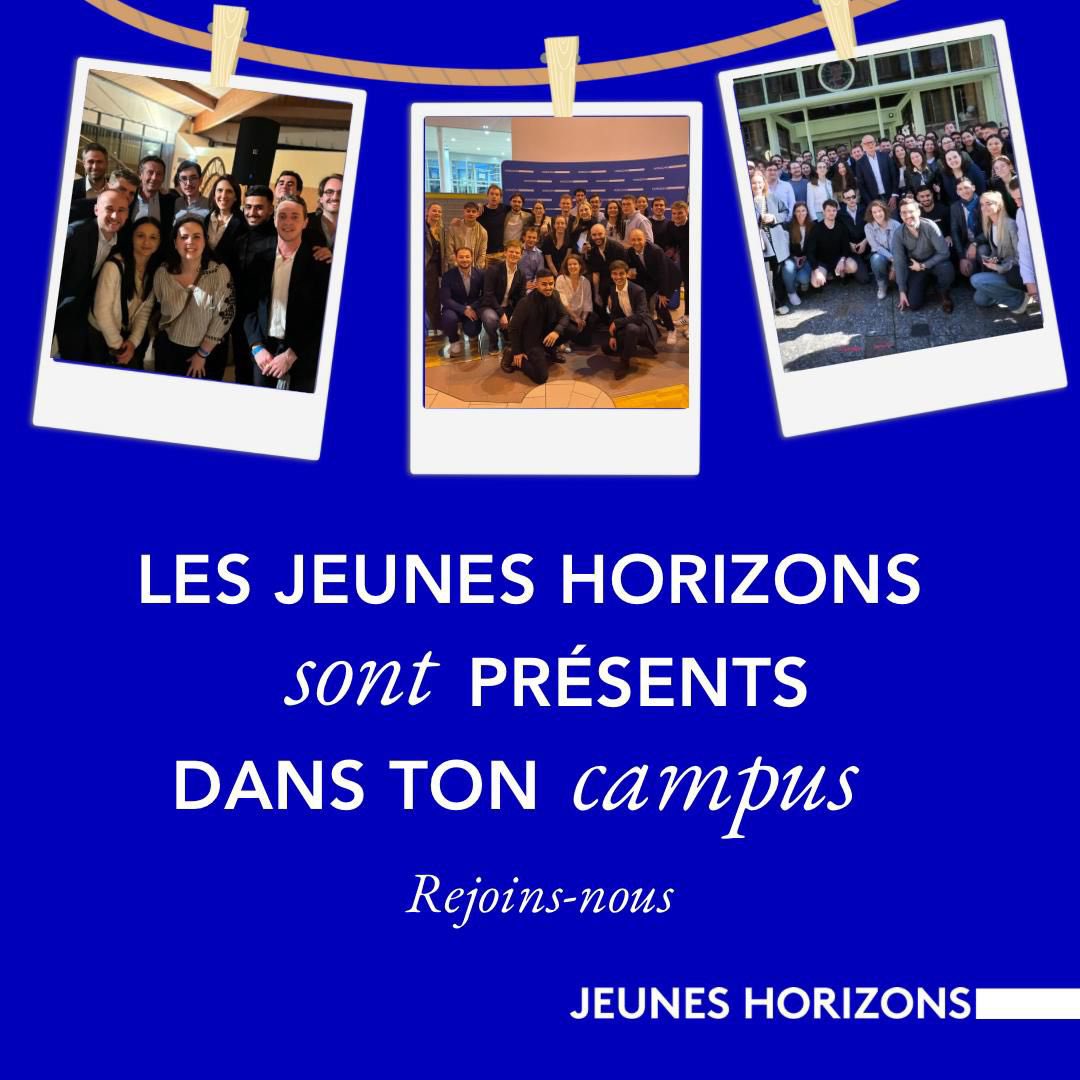Il paraît que la sphère étudiante est polarisée ? 

Chez <a href="/HorizonsJeunes/">Horizons Jeunes</a> nous avons presque 50 comités universitaires aux 4 coins de la 🇫🇷 prêts à vous accueillir pour débattre, échanger et militer. 

Ce n’est que le début ! 🌊 #RayonnementJH