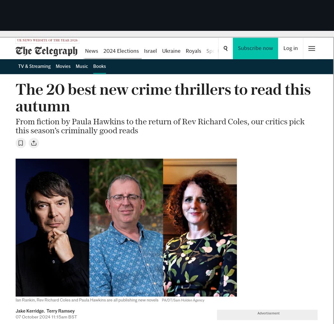 Lisa Shakespeare (@shakespearelisa) on Twitter photo 'Berry has all of le Carré’s cynicism about Western intelligence services & outsoars him in her ability to convincingly evoke a love affair against an espionage backdrop. This is a star in the making'
Thanks <a href="/JakeKerridge/">jakekerridge</a> <a href="/TelegraphBooks/">Telegraph Books</a>
The Peacock and the Sparrow is out 24 Oct 'Berry has all of le Carré’s cynicism about Western intelligence services & outsoars him in her ability to convincingly evoke a love affair against an espionage backdrop. This is a star in the making'
Thanks <a href="/JakeKerridge/">jakekerridge</a> <a href="/TelegraphBooks/">Telegraph Books</a>
The Peacock and the Sparrow is out 24 Oct
