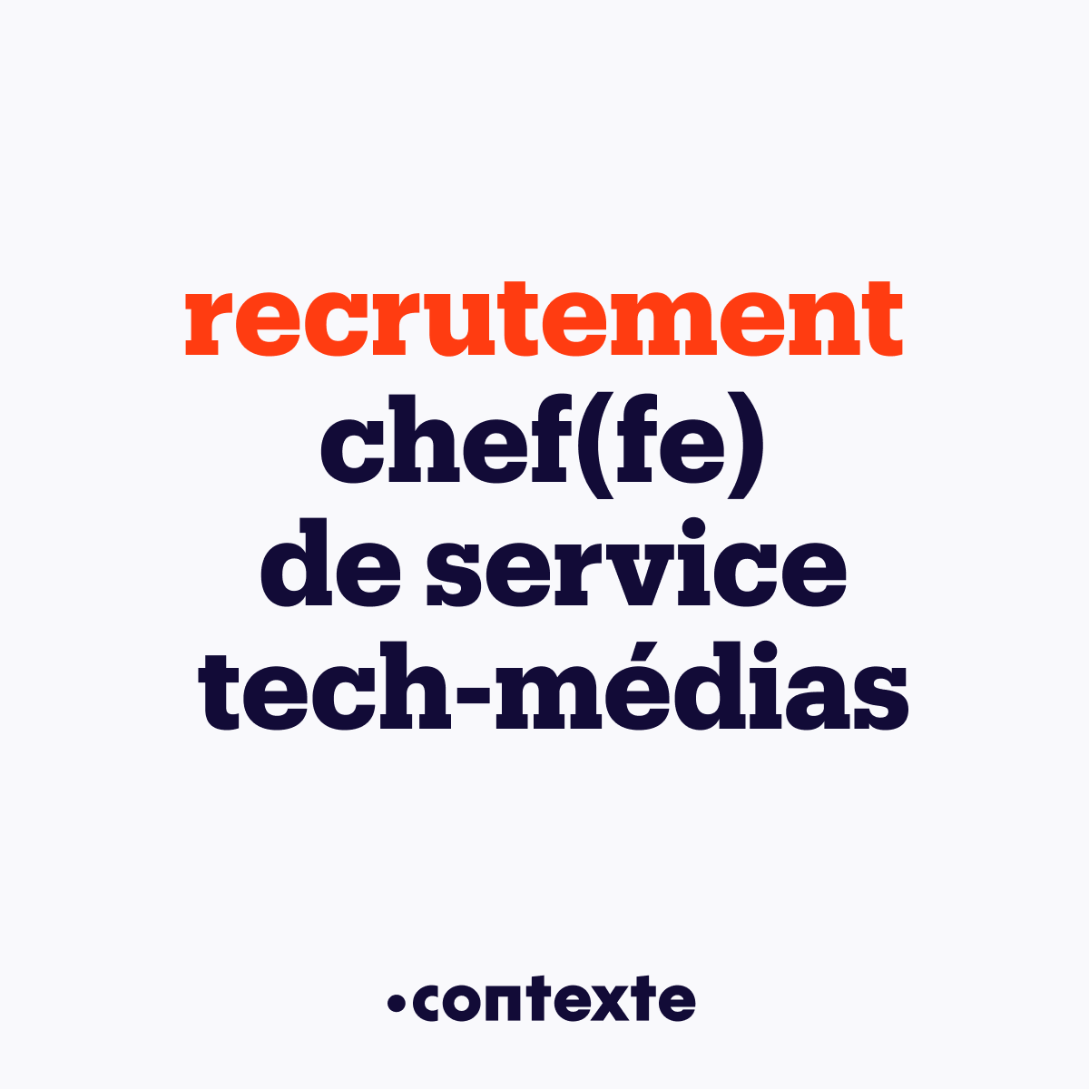 Contexte's tweet photo. 📣 Nous recrutons un(e) chef(fe) de service @ContexteTech-@ContexteMedias. 

Rejoignez-nous !

🔗 https://t.co/i4OZSXnBGL